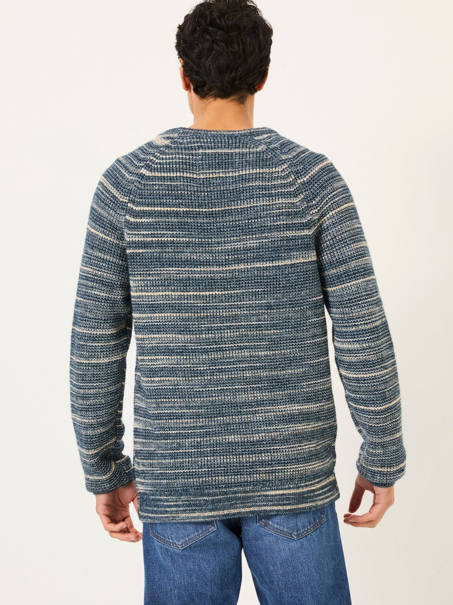 Navy Ombre Knitted Crew Neck Jumper - Image 2 of 5