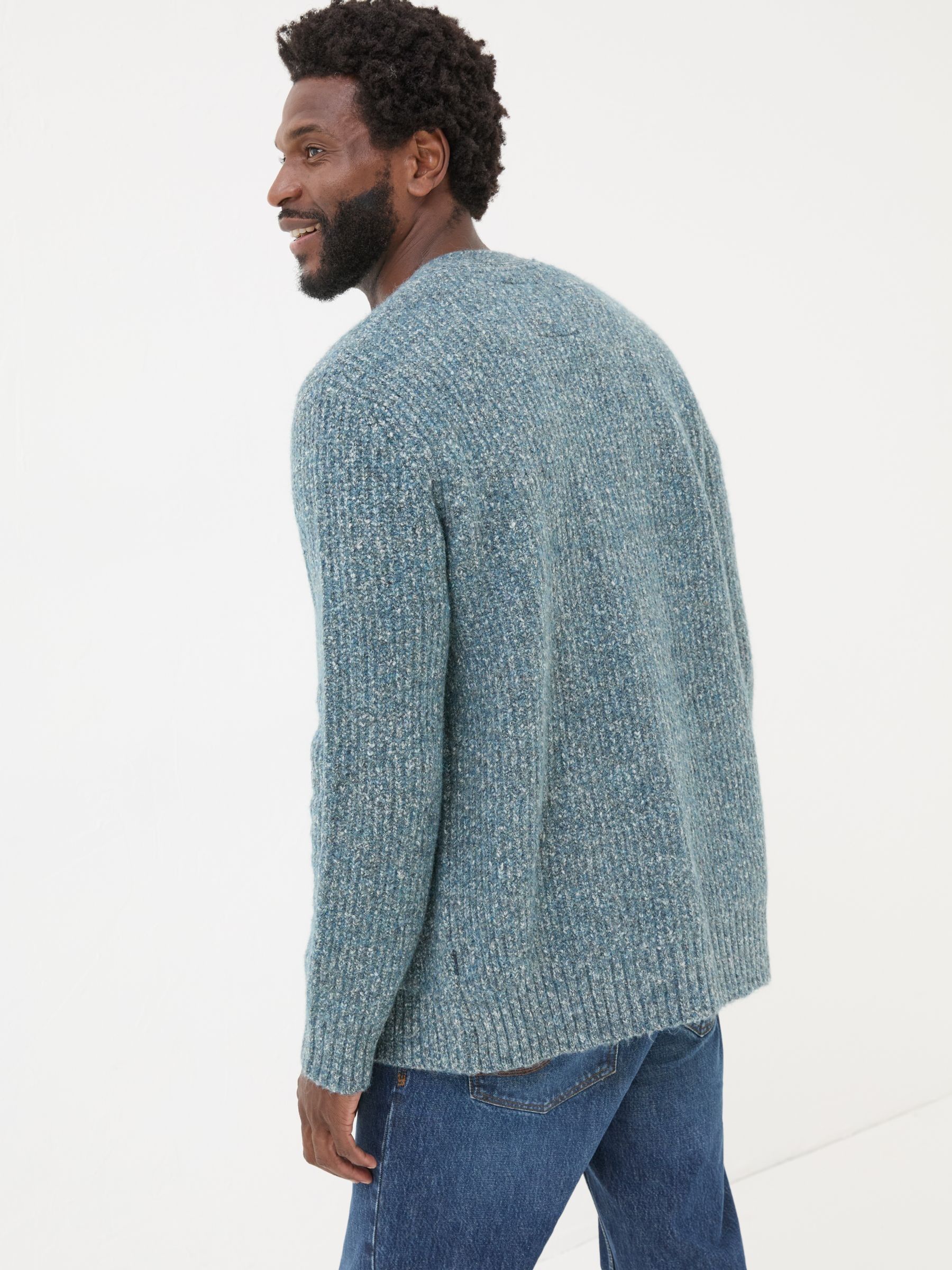 Mid Blue Sefton Lofty Knitted Cardigan - Image 2 of 5