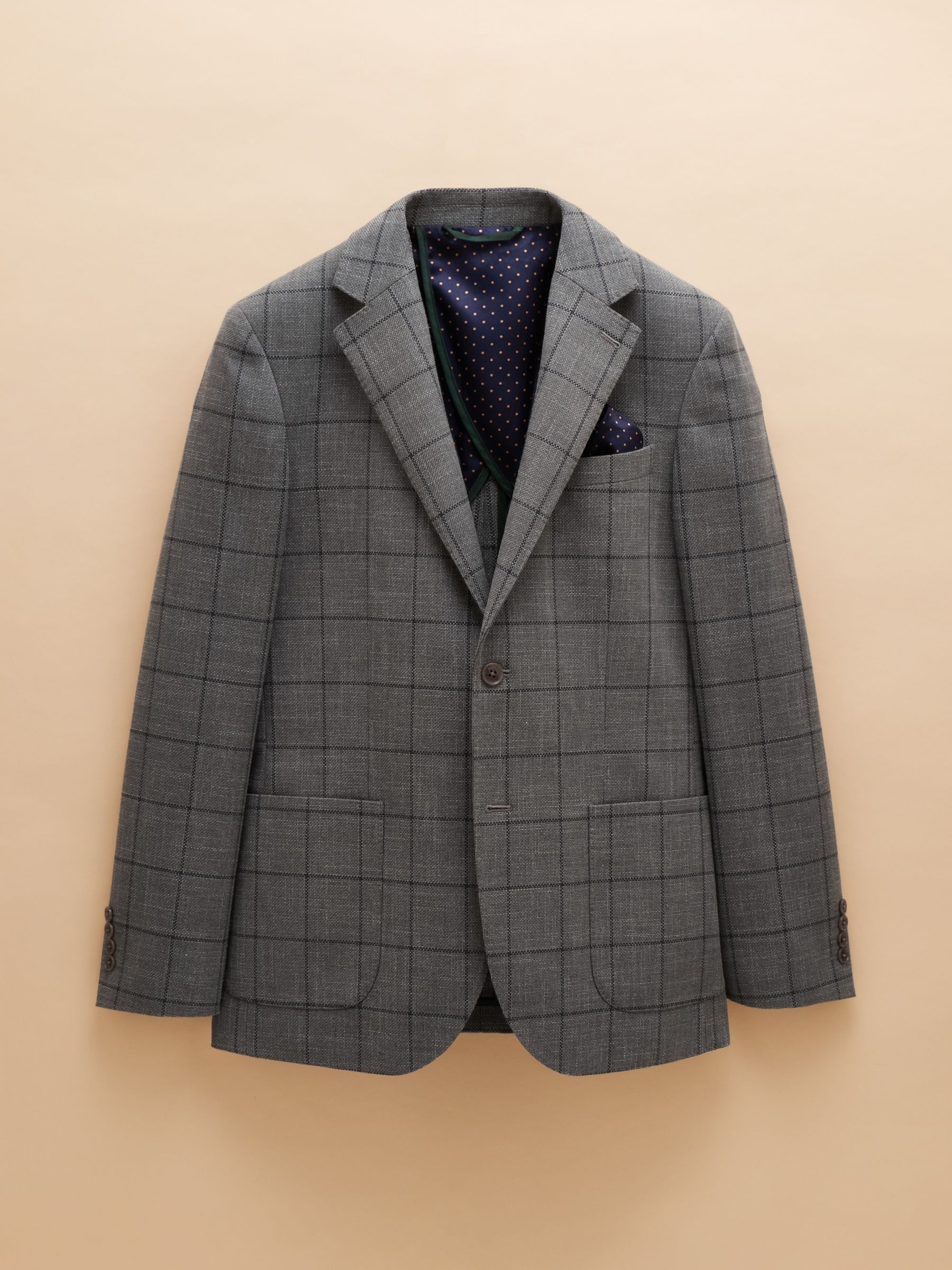 Grey Slim Fit Check Blazer - Image 11 of 11