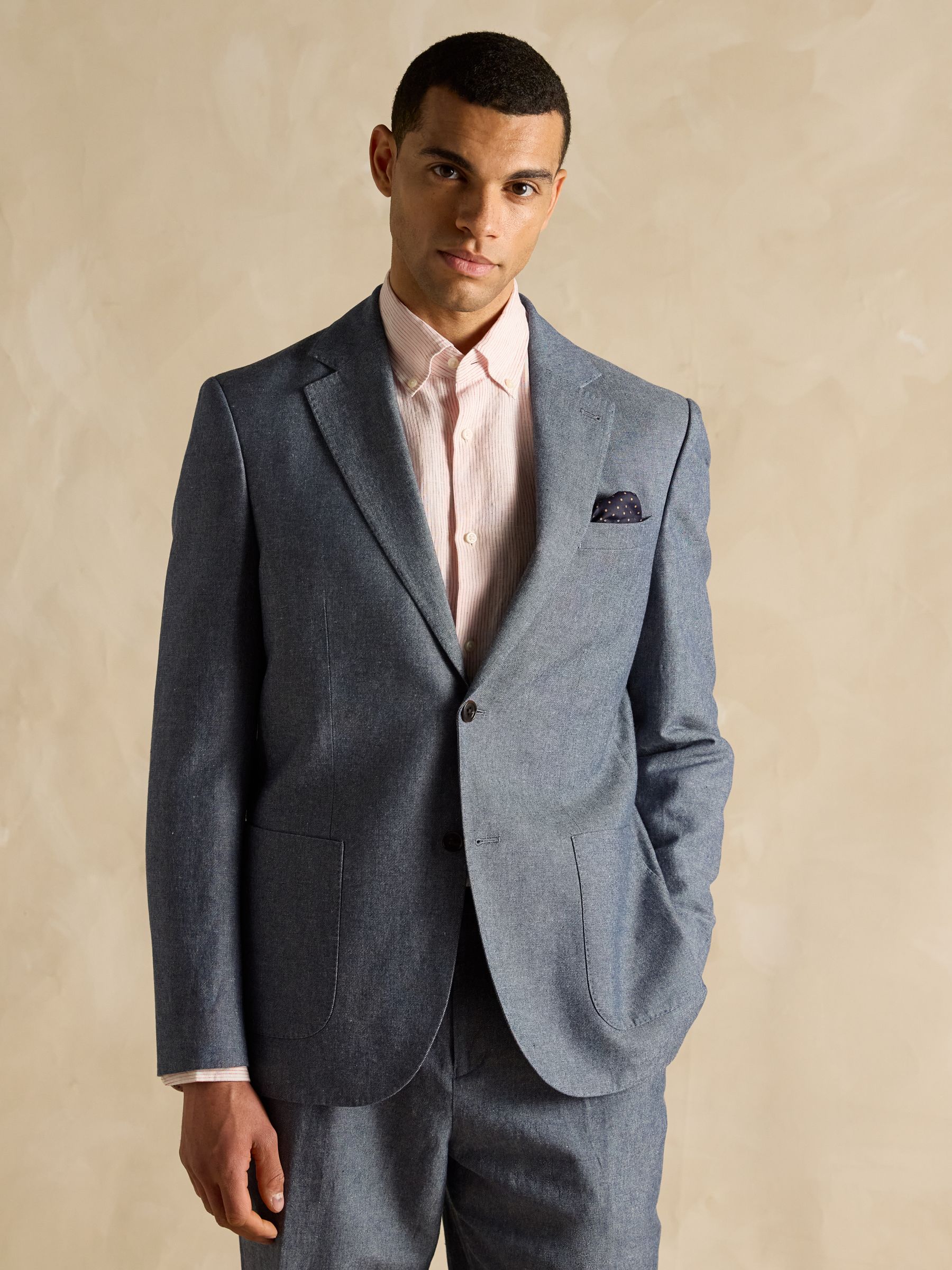 Chambray Blue Slim Fit Suit Jacket - Image 1 of 7 Chambray Blue Slim Fit Suit Jacket - Image 1 of 7