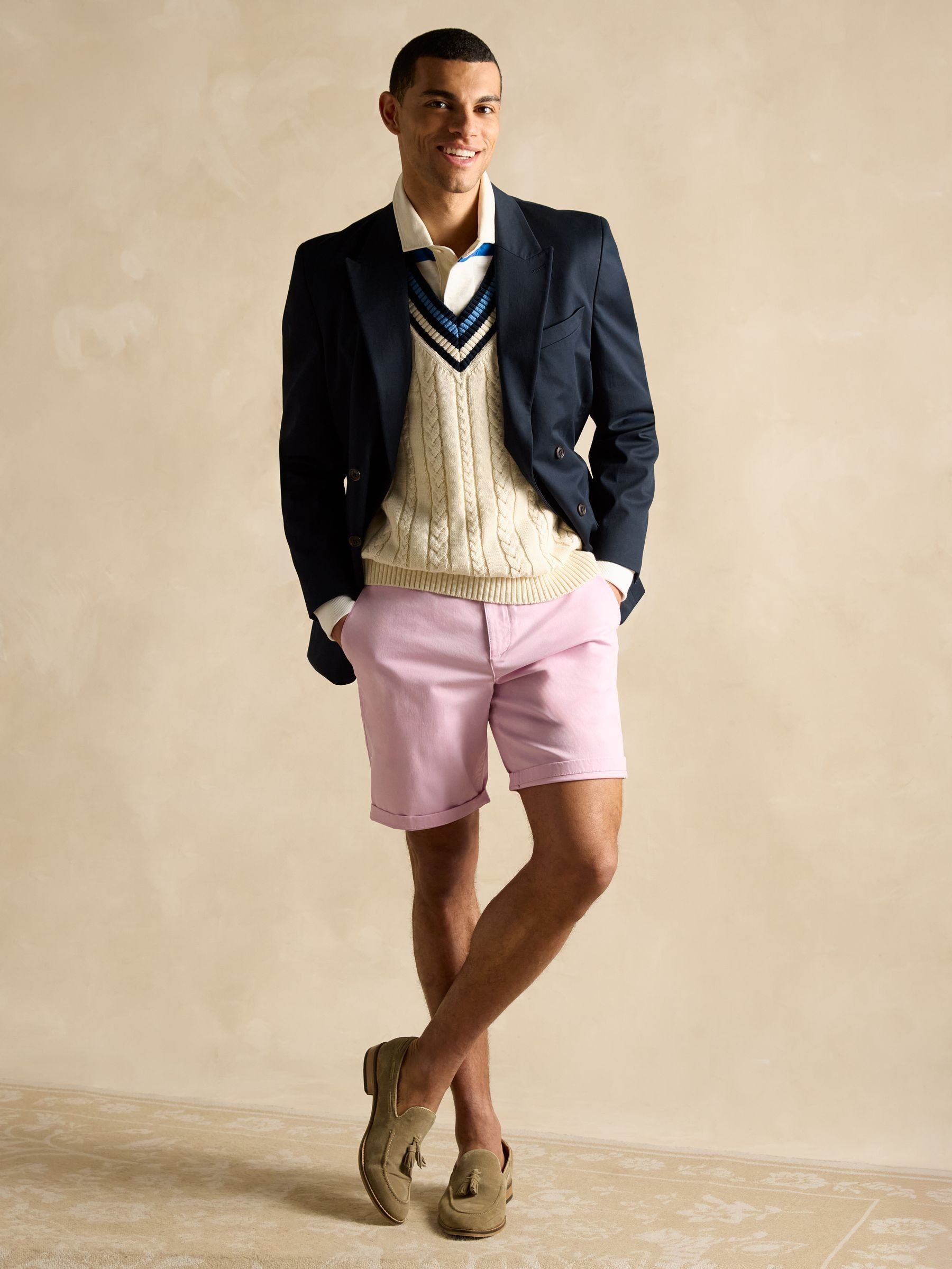 Navy Double Breasted Suit Jacket - Image 12 of 13