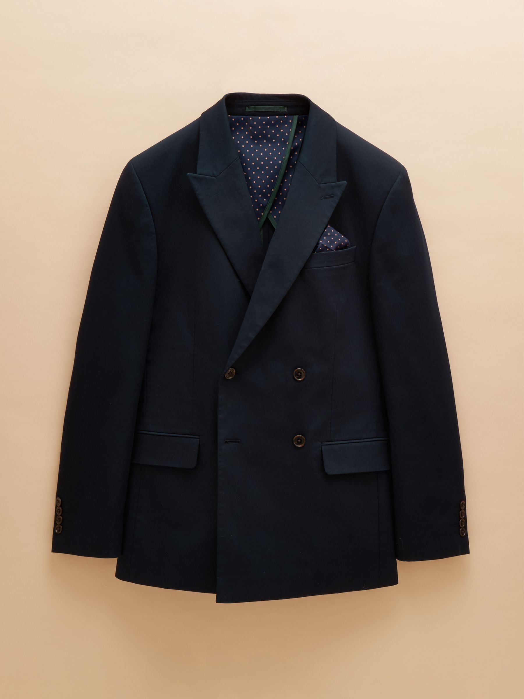 Navy Double Breasted Suit Jacket - Image 13 of 13