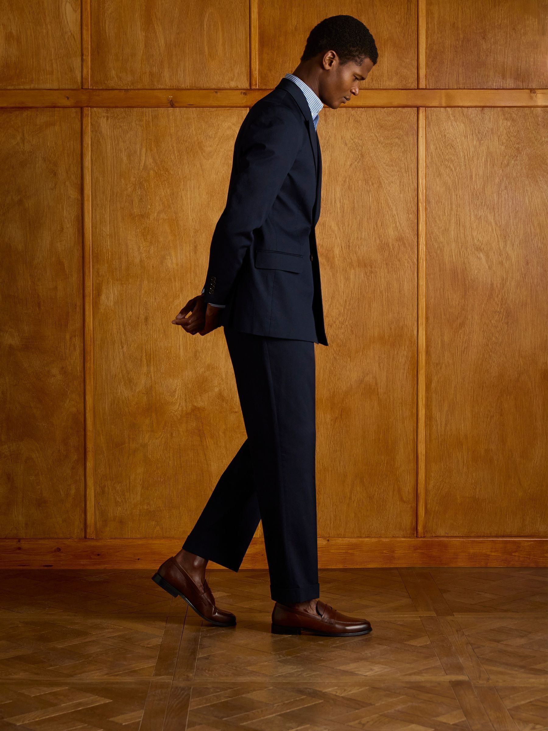 Navy Double Breasted Suit Jacket - Image 4 of 13