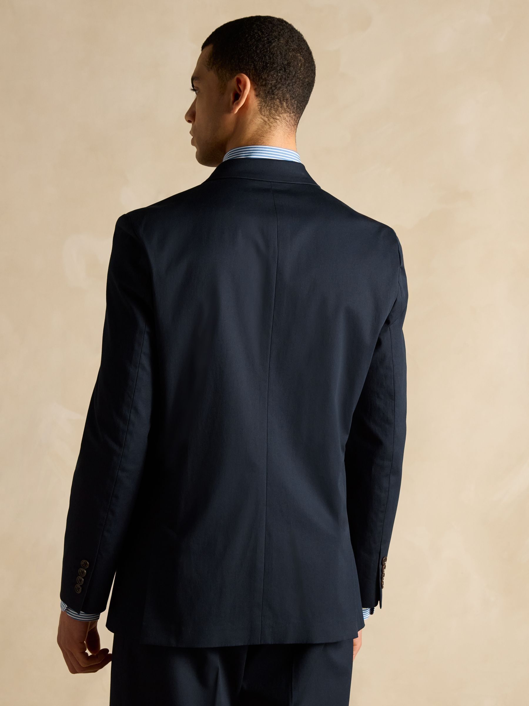 Navy Double Breasted Suit Jacket - Image 6 of 13