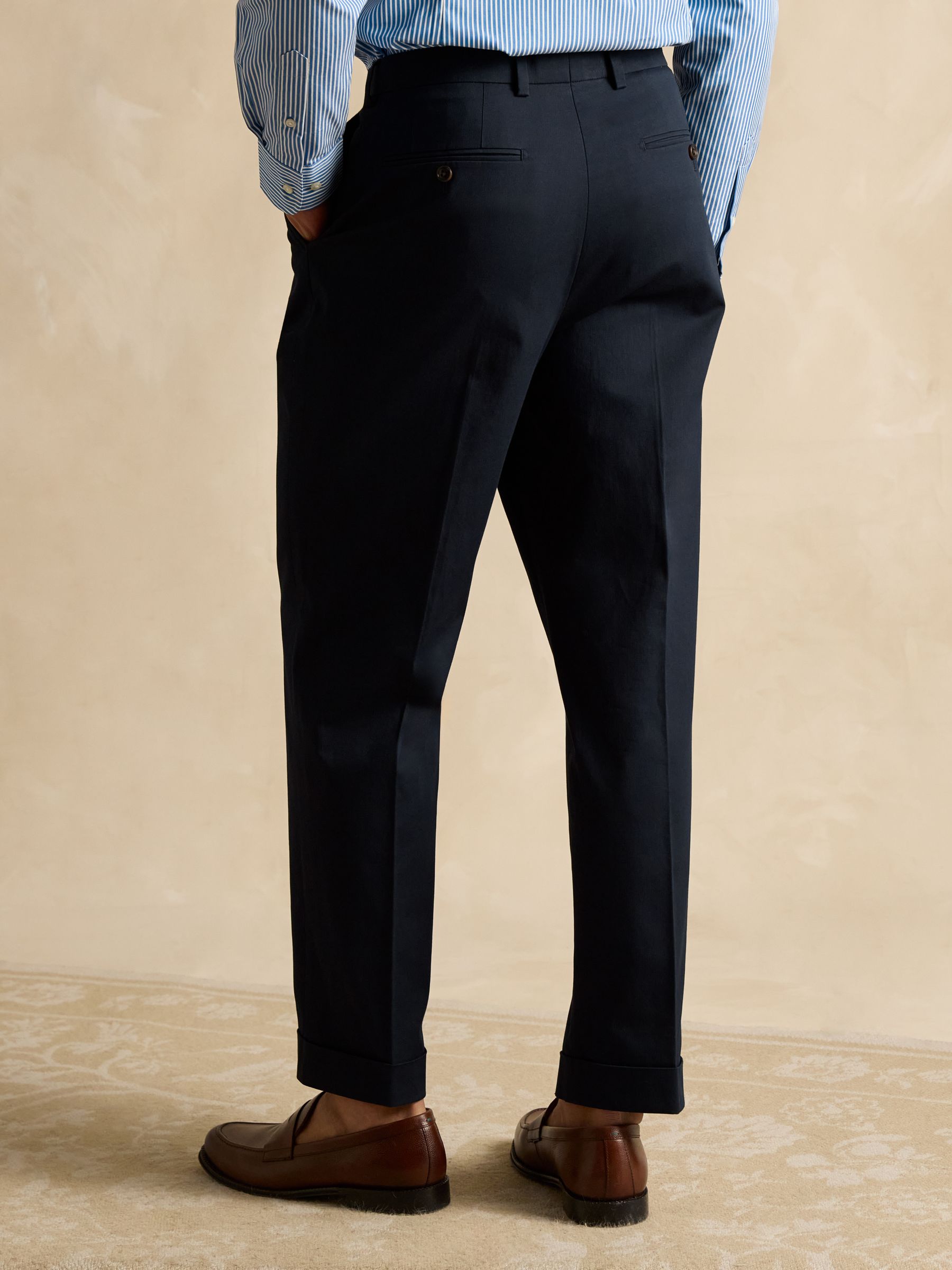 Navy Slim Fit Suit Trousers - Image 2 of 7