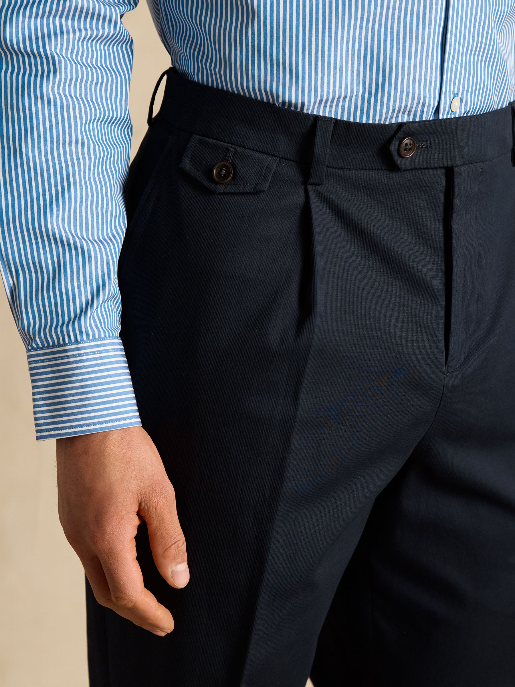 Navy Slim Fit Suit Trousers - Image 4 of 7