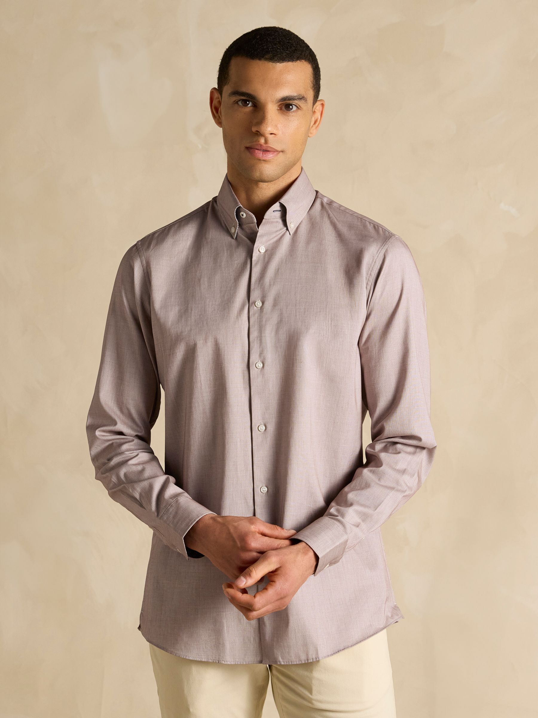 Neutral Textured 100% Cotton Long Sleeve Shirt - Image 2 of 11
