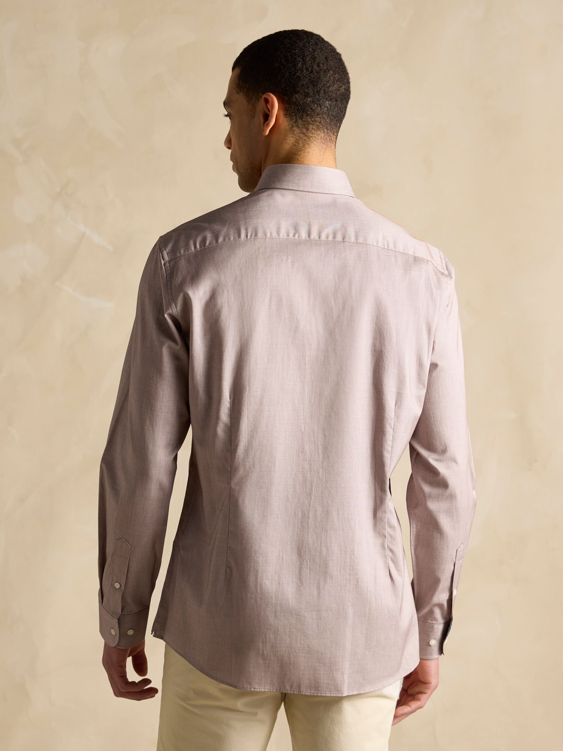 Neutral Textured 100% Cotton Long Sleeve Shirt - Image 3 of 11