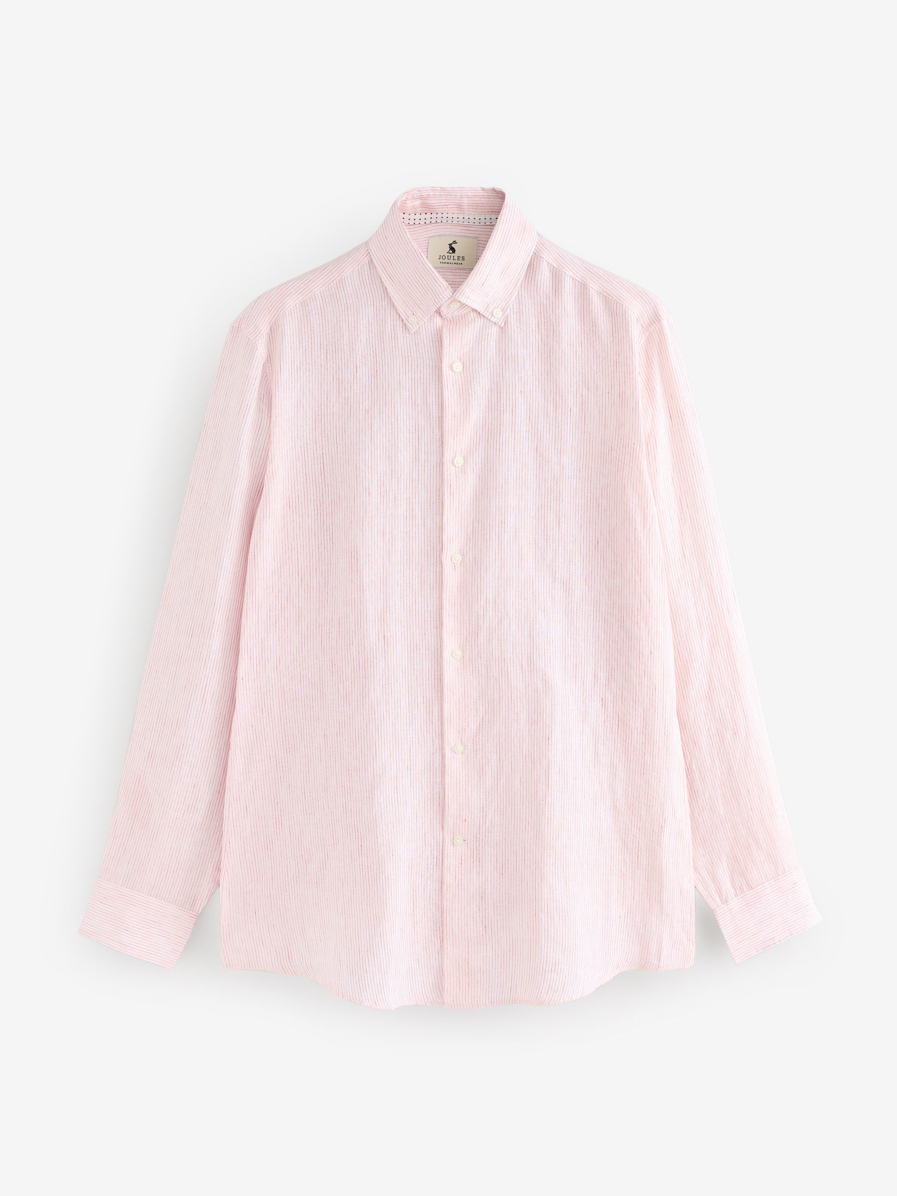 Pink Stripe Long Sleeve 100% Linen Shirt - Image 9 of 10