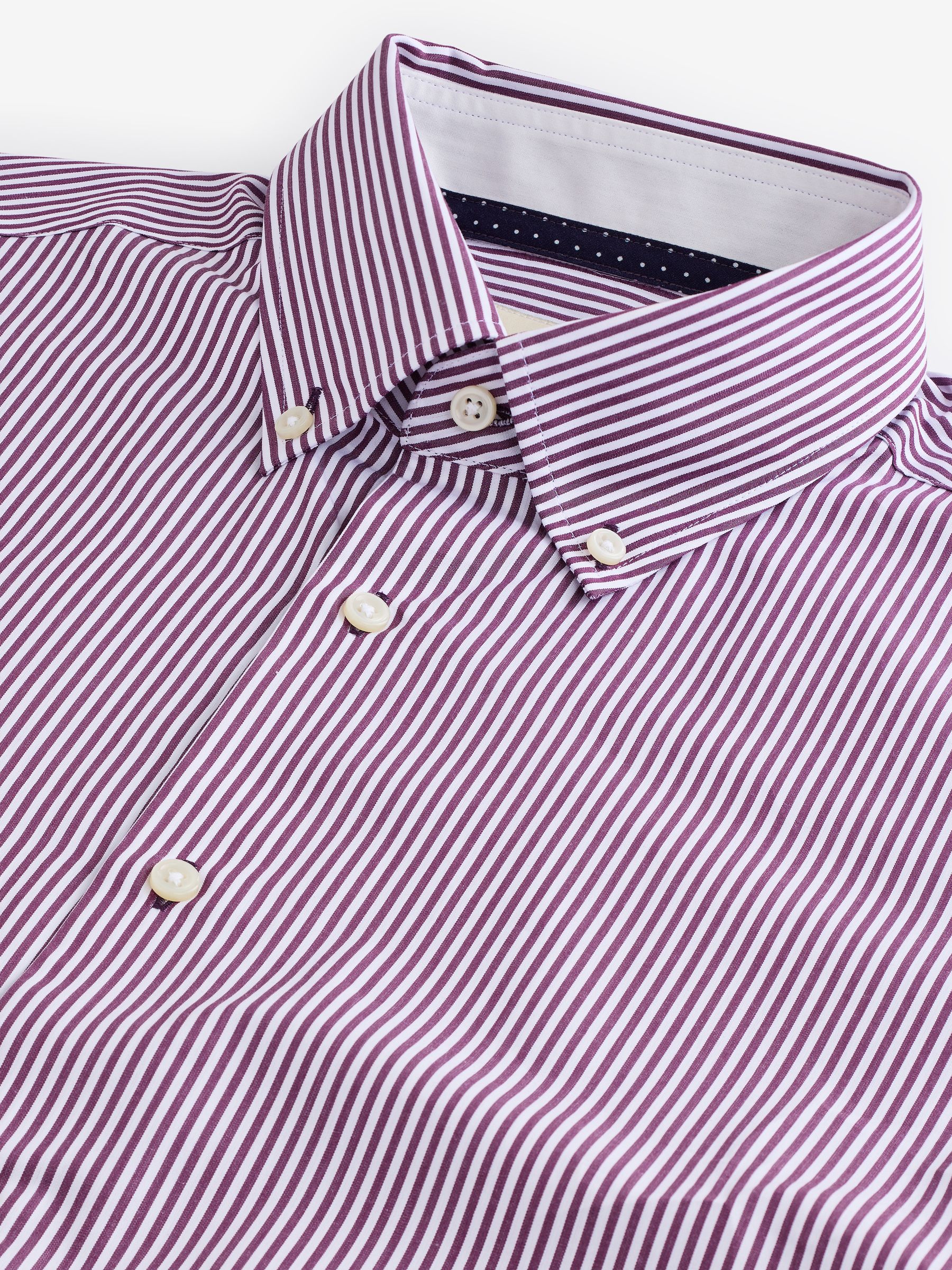 Burgundy Red Bengal Long Sleeve 100% Cotton Shirt - Image 1 of 10