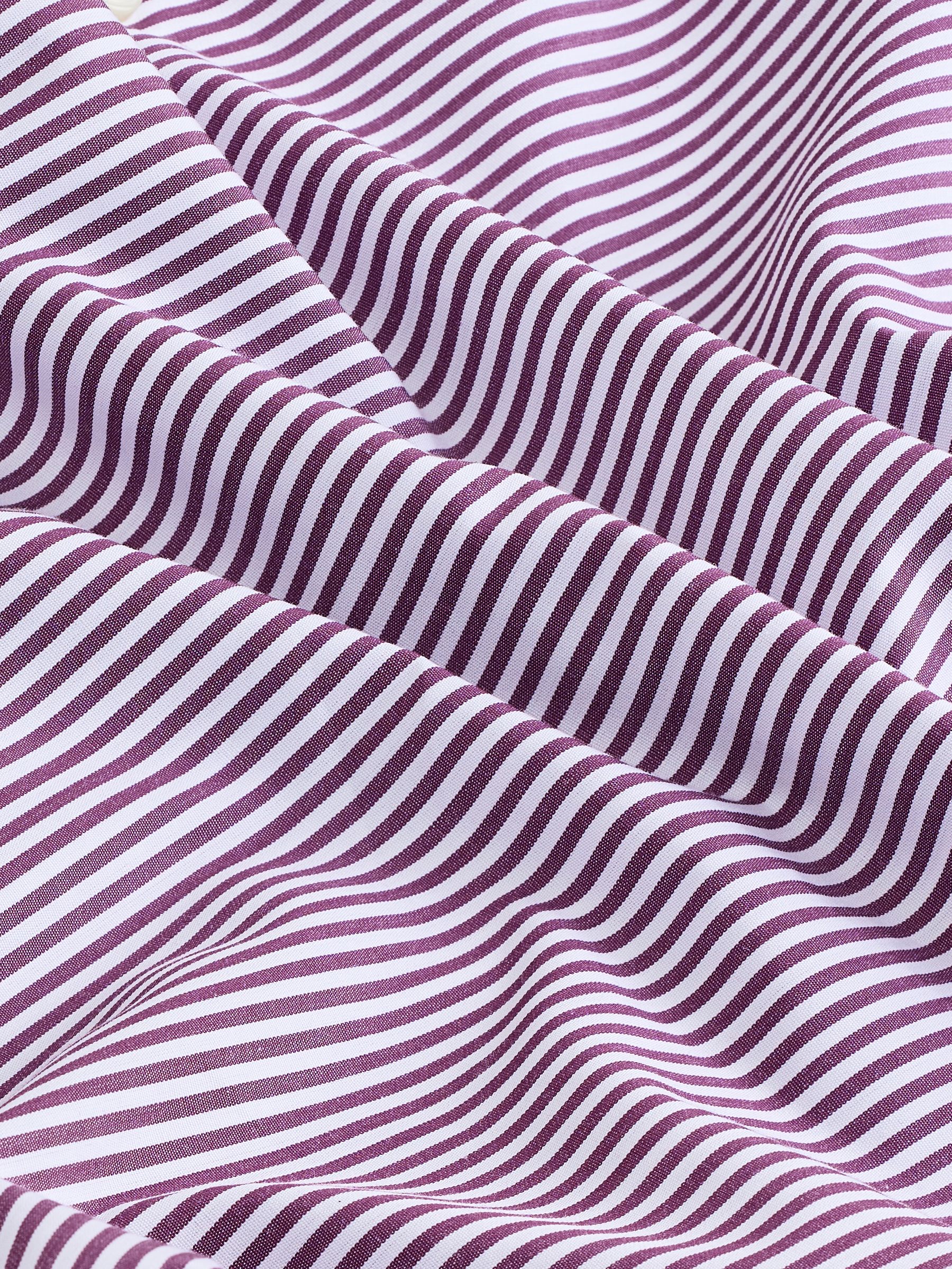 Burgundy Red Bengal Long Sleeve 100% Cotton Shirt - Image 10 of 10