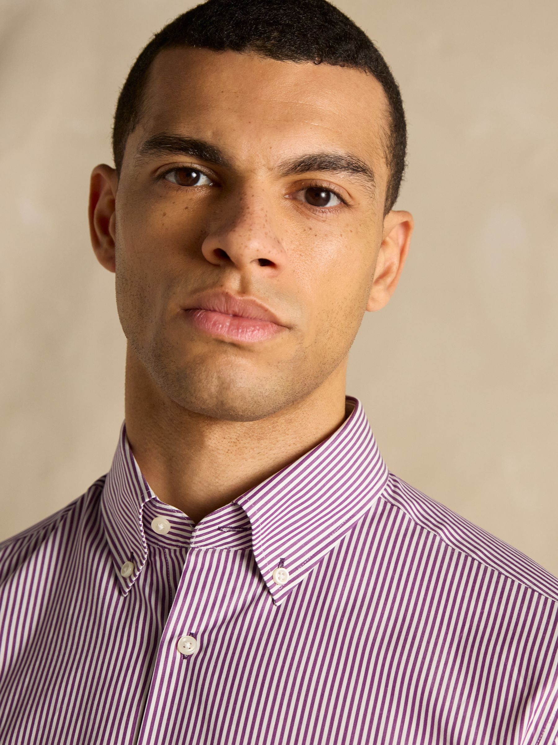 Burgundy Red Bengal Long Sleeve 100% Cotton Shirt - Image 7 of 10
