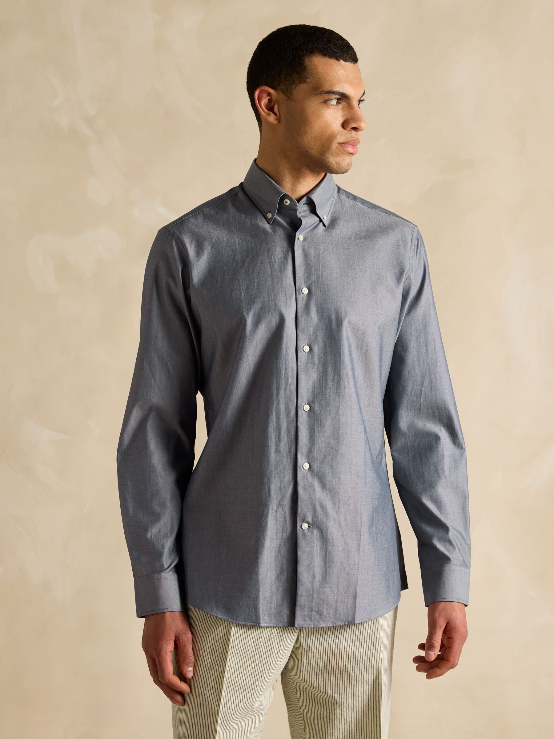 Blue 100% Cotton Oxford Shirt - Image 2 of 10