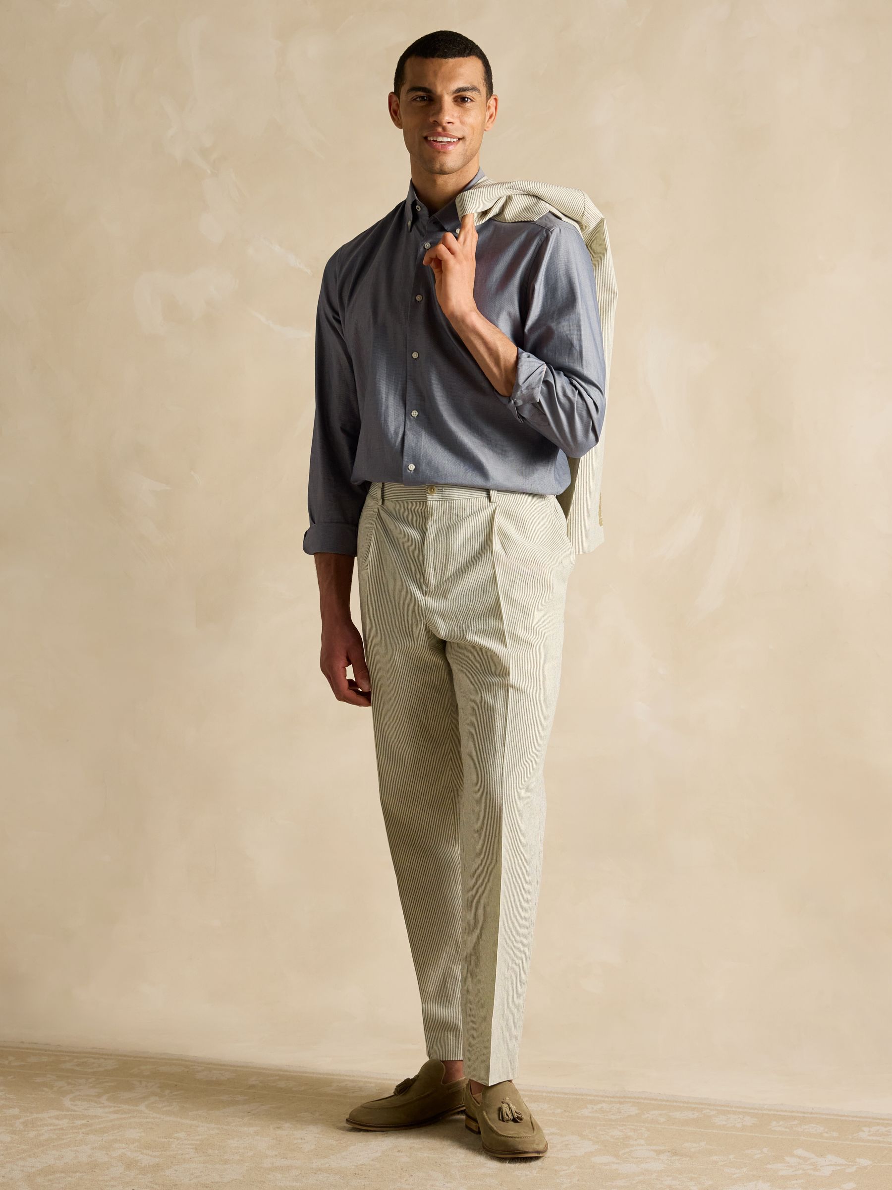 Blue 100% Cotton Oxford Shirt - Image 4 of 10