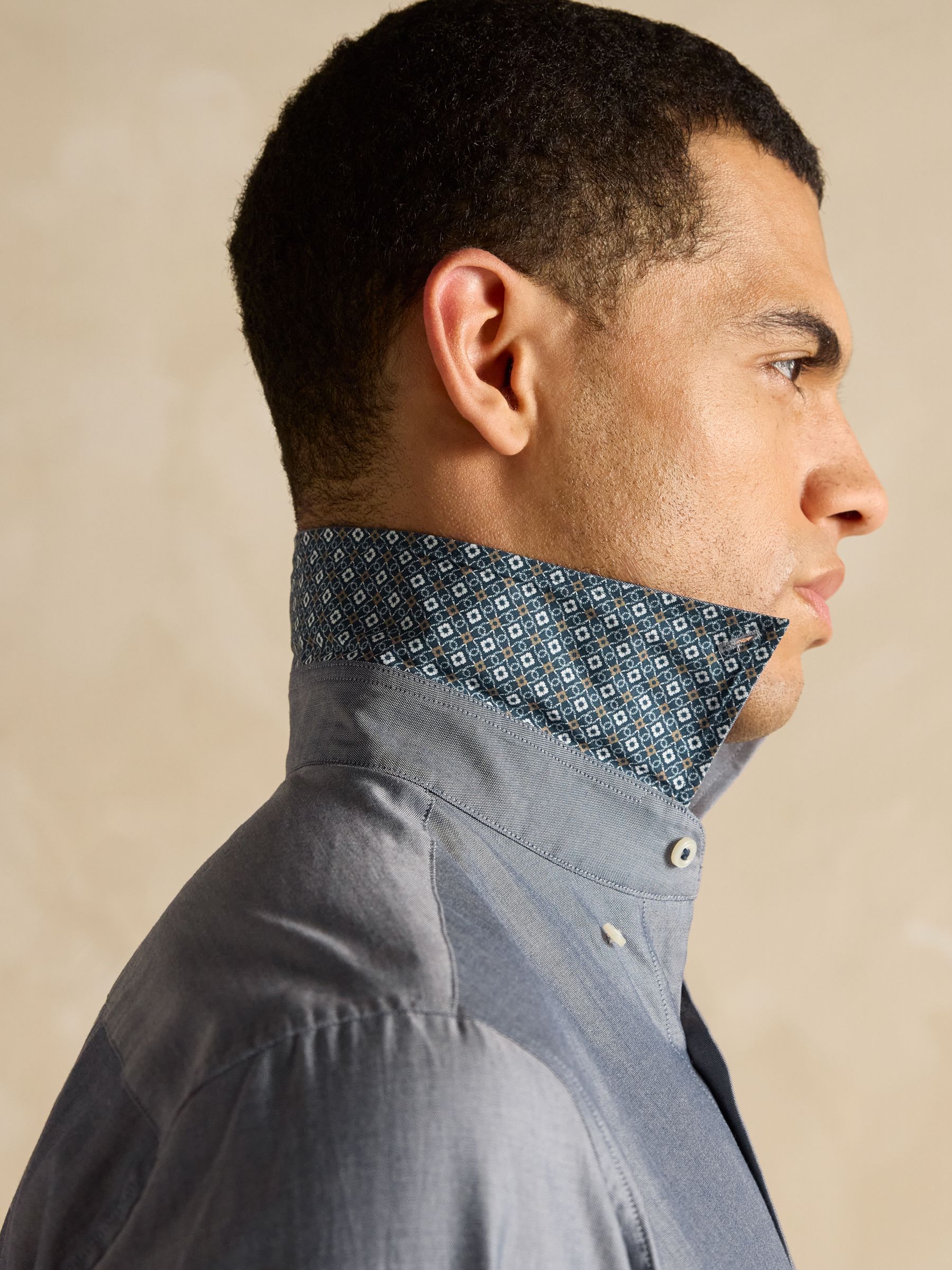 Blue 100% Cotton Oxford Shirt - Image 7 of 10