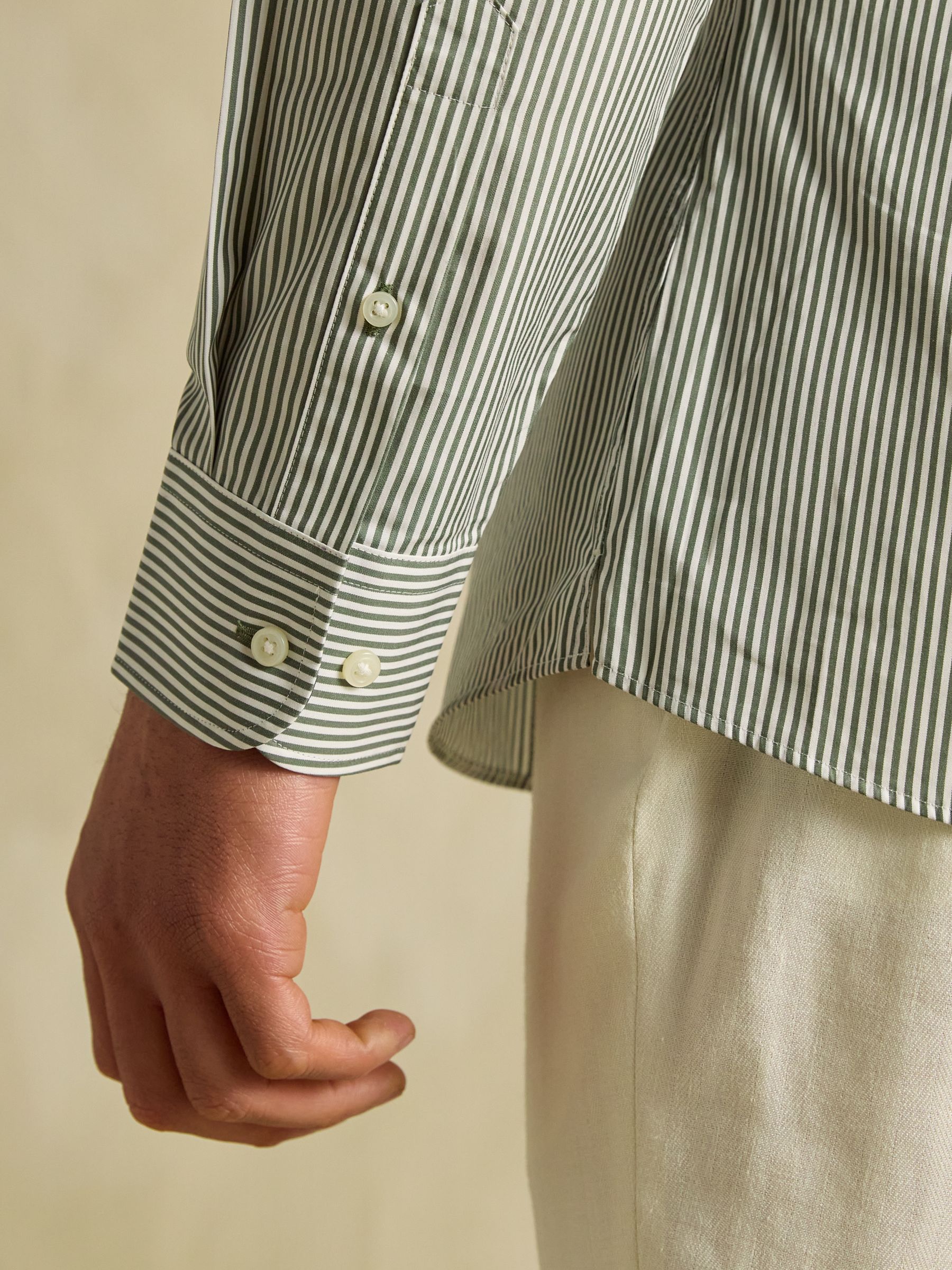 Green Bengal Long Sleeve 100% Cotton Shirt - Image 5 of 8