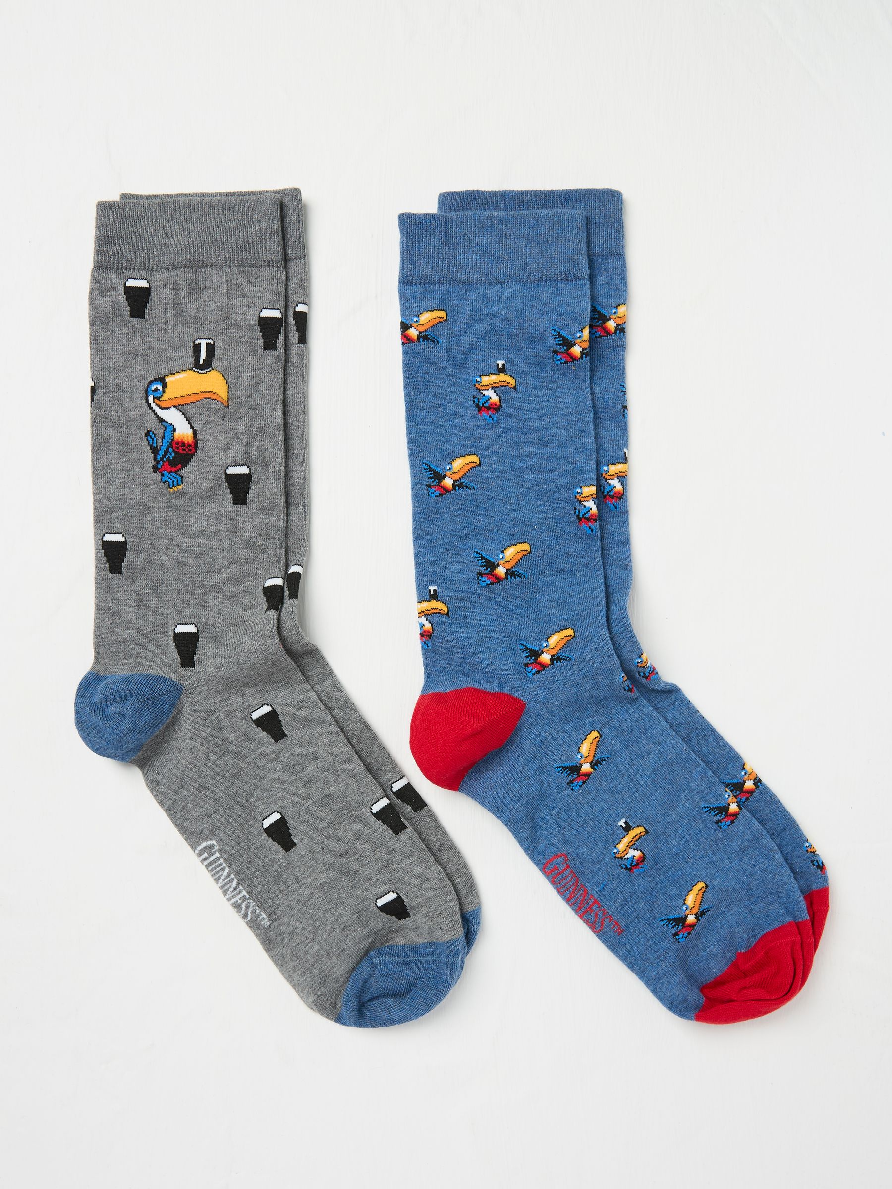 Multi Guinness 100% Cotton Socks 2 Pack in a Box - Image 1 of 2