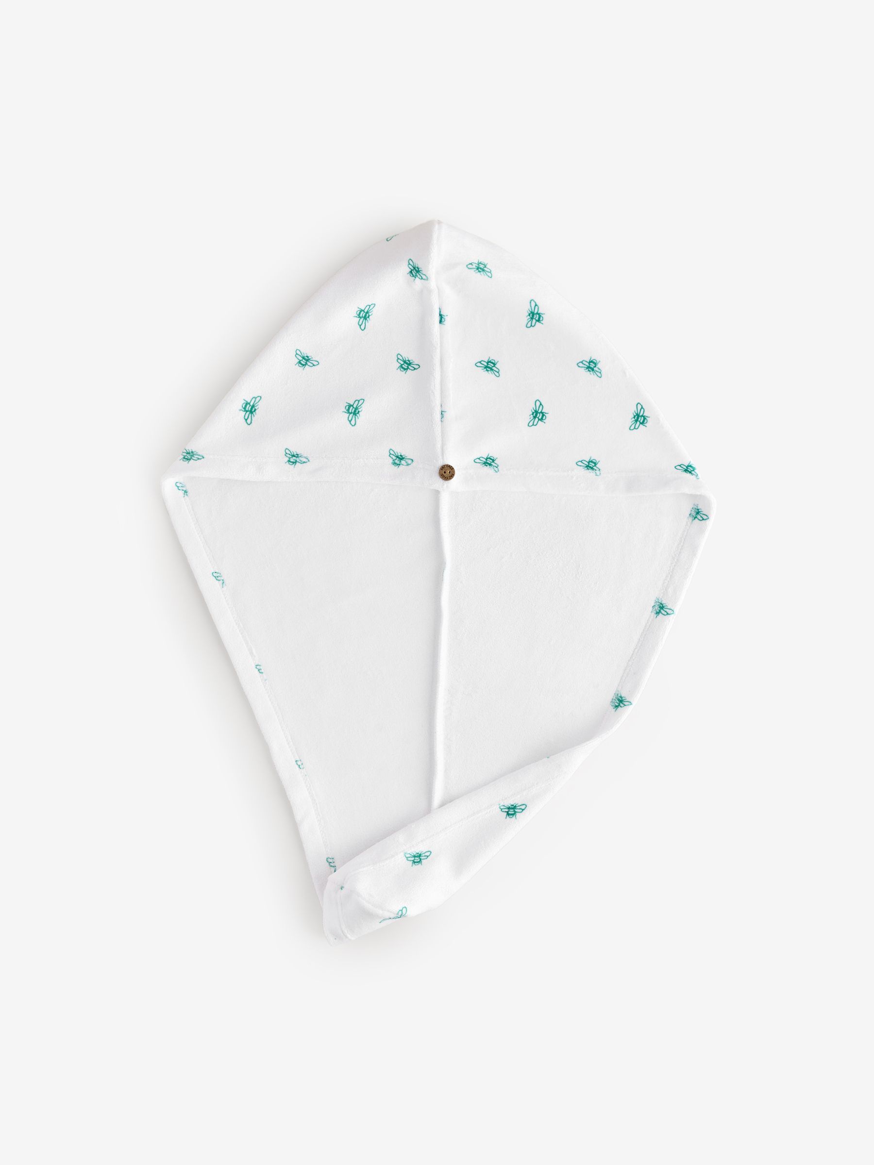 White Bee Print Microfibre Hair Towel - Image 1 of 1 White Bee Print Microfibre Hair Towel - Image 1 of 1