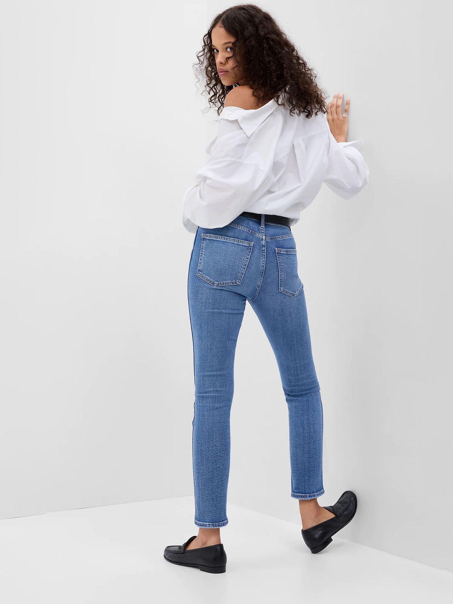 Blue High Waisted Ankle Length Vintage Slim Jeans - Image 2 of 12