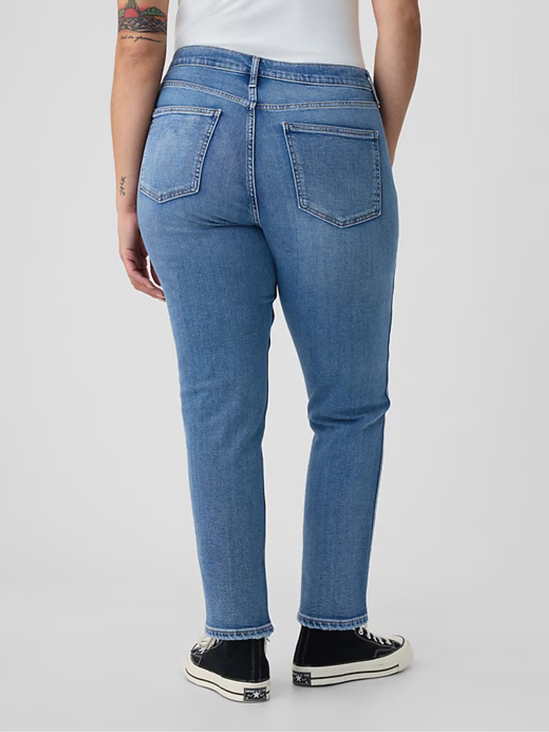Blue High Waisted Ankle Length Vintage Slim Jeans - Image 9 of 12