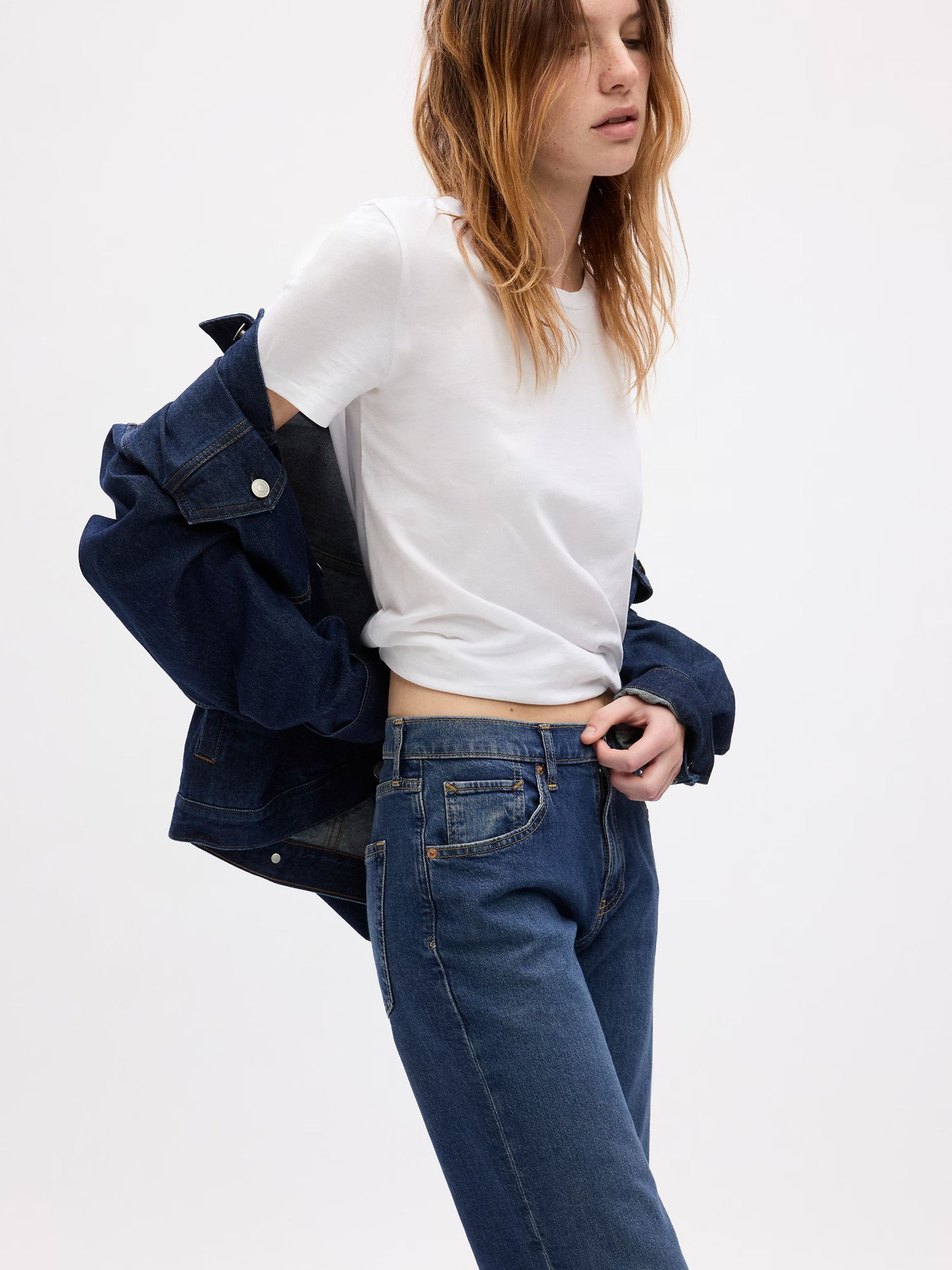 Blue Mid Rise Straight 90s Loose Jeans - Image 3 of 7