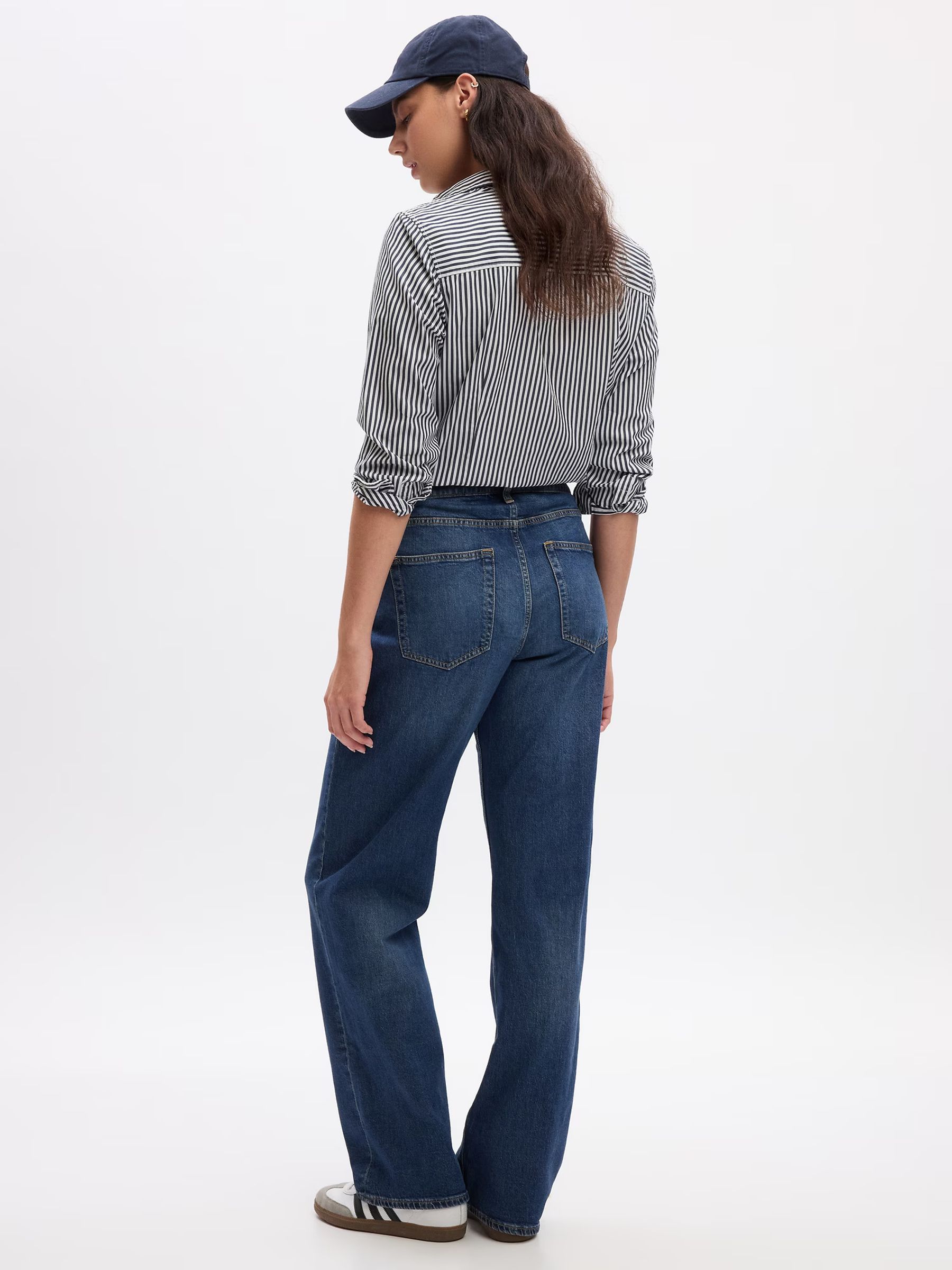 Blue Mid Rise Straight 90s Loose Jeans - Image 6 of 7