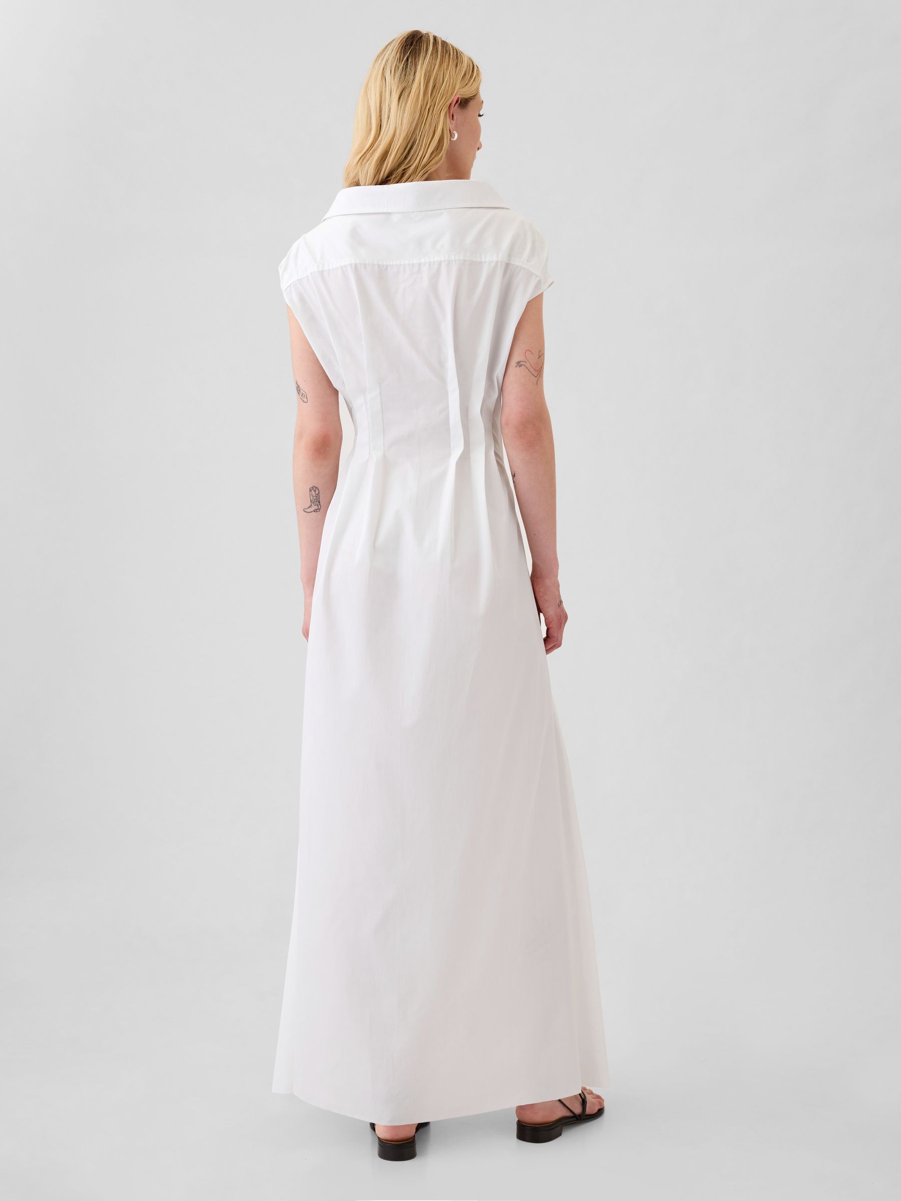 White Poplin Shirt Dress Created by Zac Posen - Image 2 of 6
