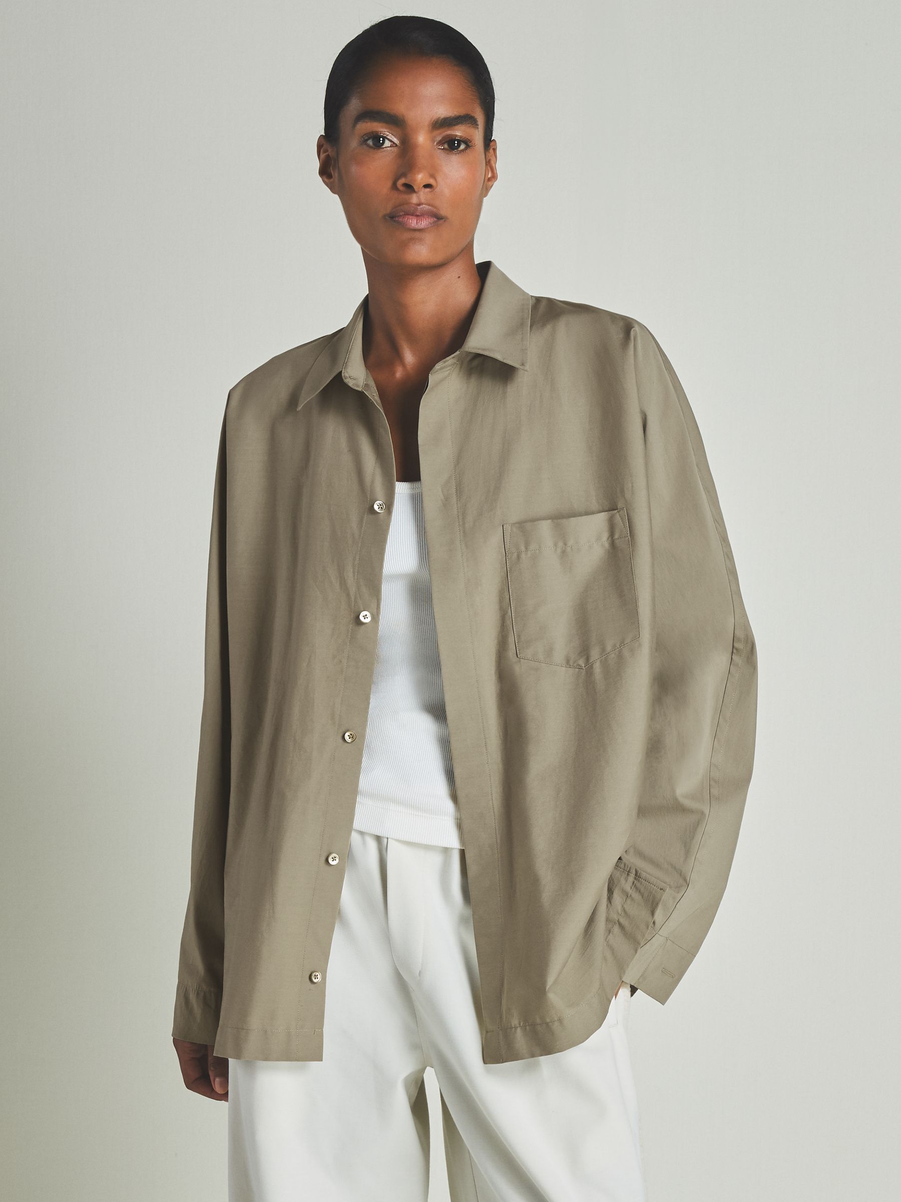 Reiss Reiss | Les 100 Ciels Cotton-Blend Poplin Shirt in