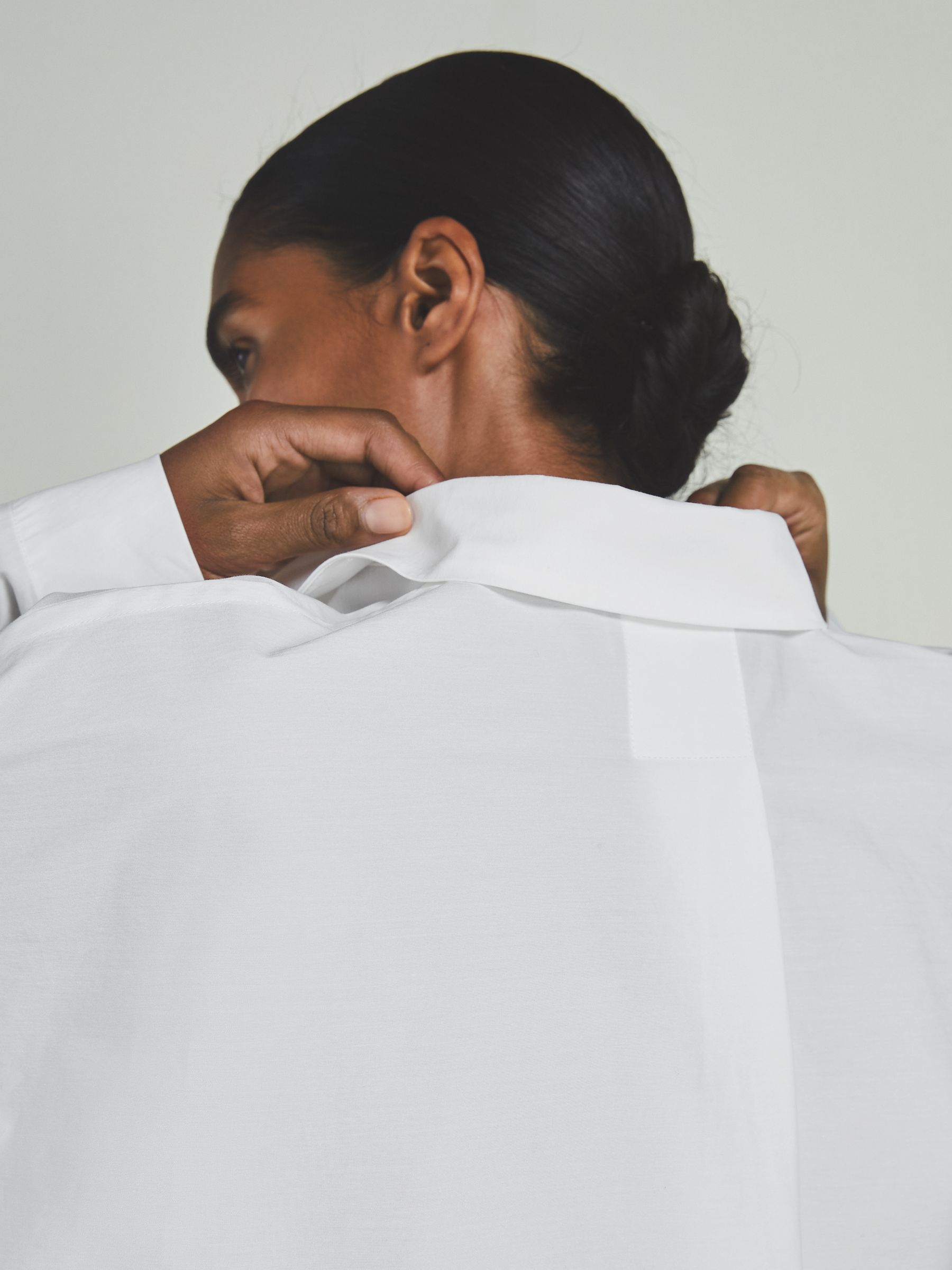 Reiss | Les 100 Ciels Cotton-Blend Poplin Shirt in White - Image 4 of 7