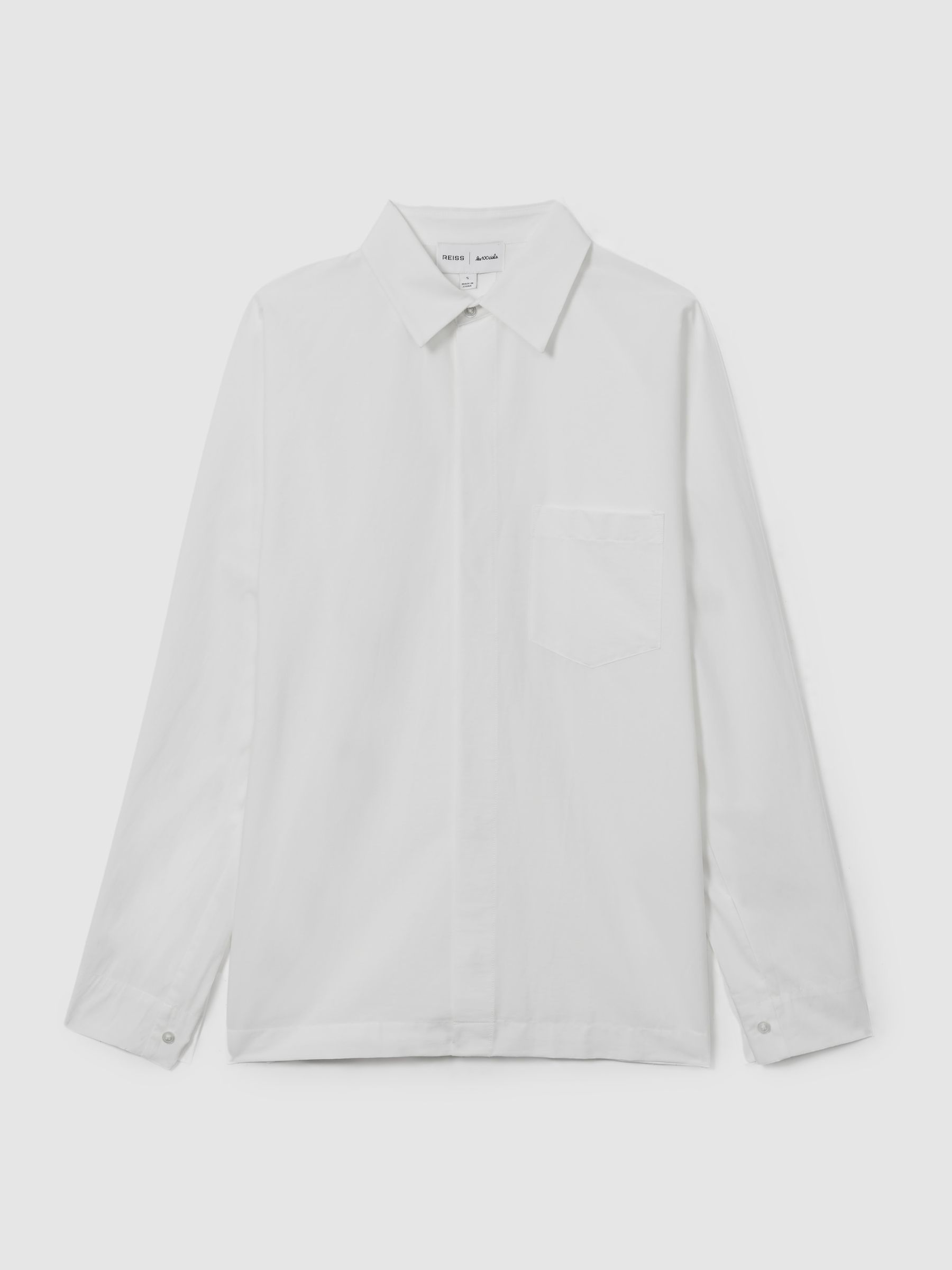 Reiss | Les 100 Ciels Cotton-Blend Poplin Shirt in White - Image 6 of 7