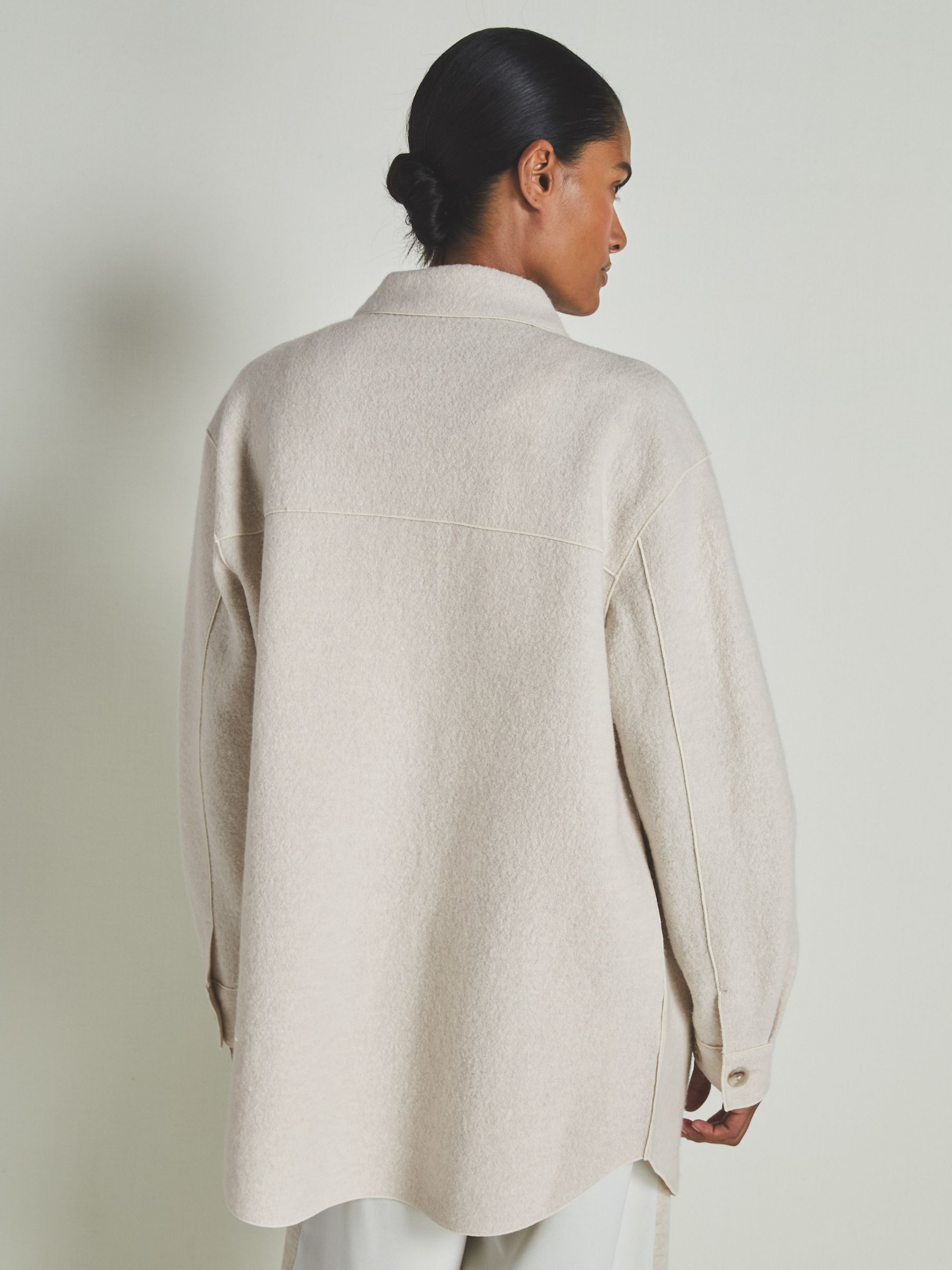 【海外限定】REISSジャケット☆Isla Linen Blend Shacket, White Reiss Isla Linen Blend Shacket, White