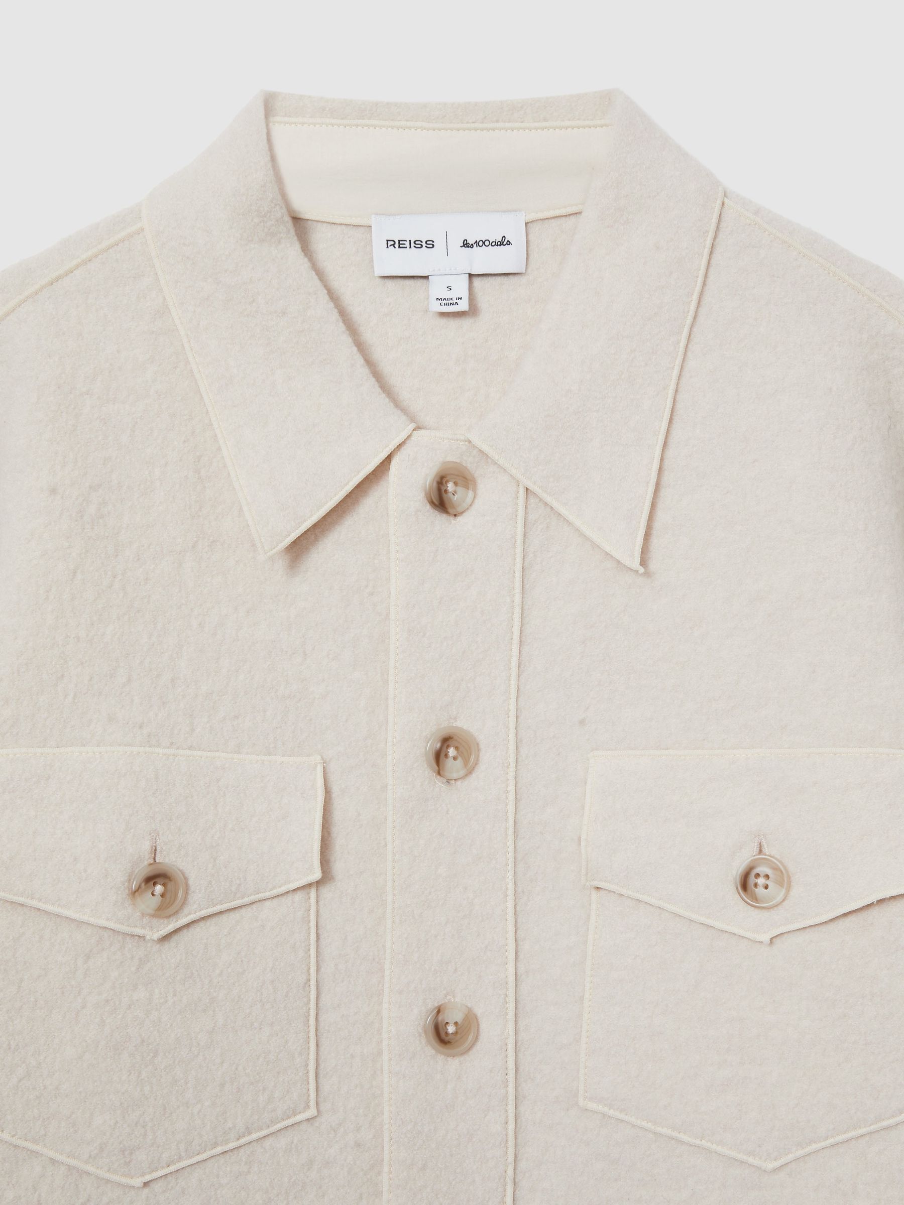 Reiss Reiss | Les 100 Ciels Boiled-Wool Bouclé Overshirt in