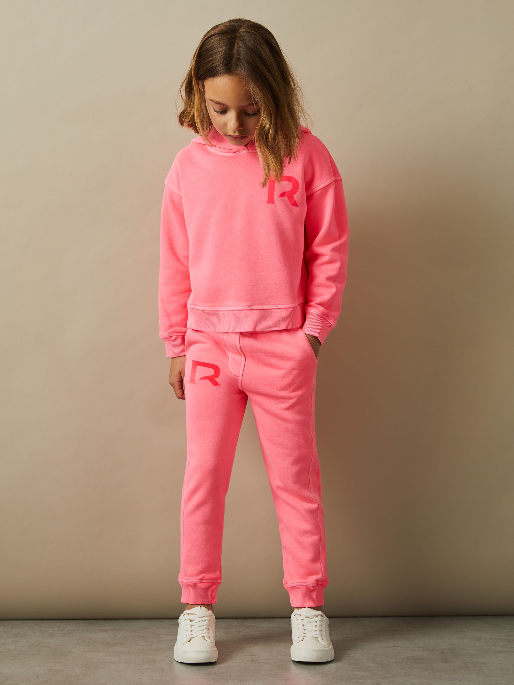 9-13 yrs Oversized Logo Cotton Blend Drawstring Joggers in Bright Pink - Image 3 of 5