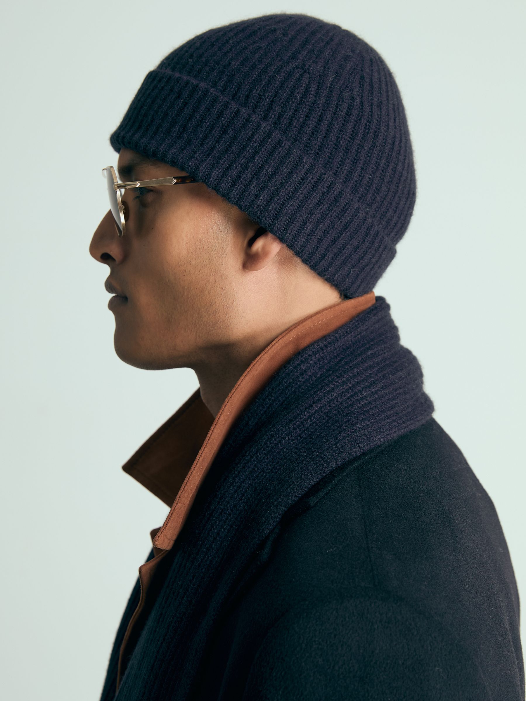 Atelier Ribbed-Cashmere Beanie in Dark Navy - Image 2 of 4