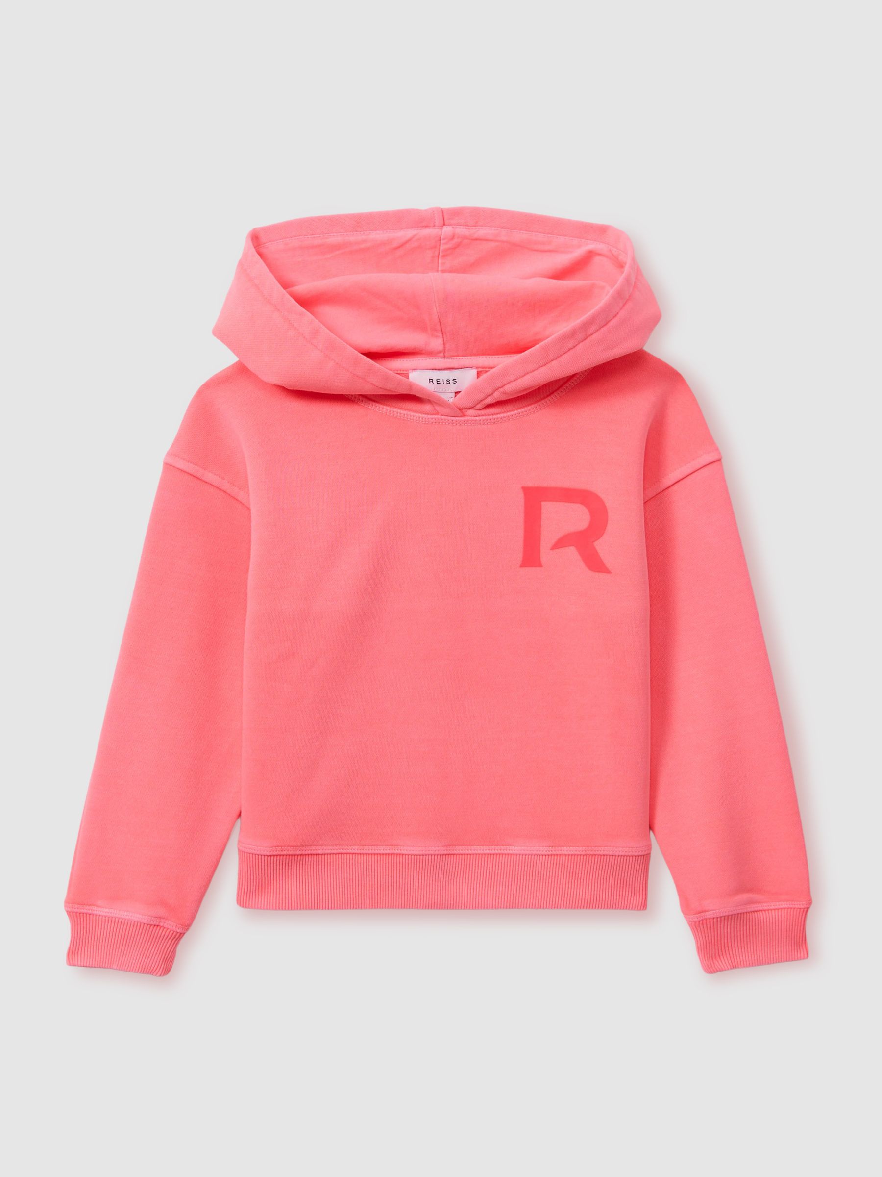 9-13 yrs Oversized Logo Cotton Blend Hoodie in Bright Pink - Image 2 of 5 9-13 yrs Oversized Logo Cotton Blend Hoodie in Bright Pink - Image 2 of 5