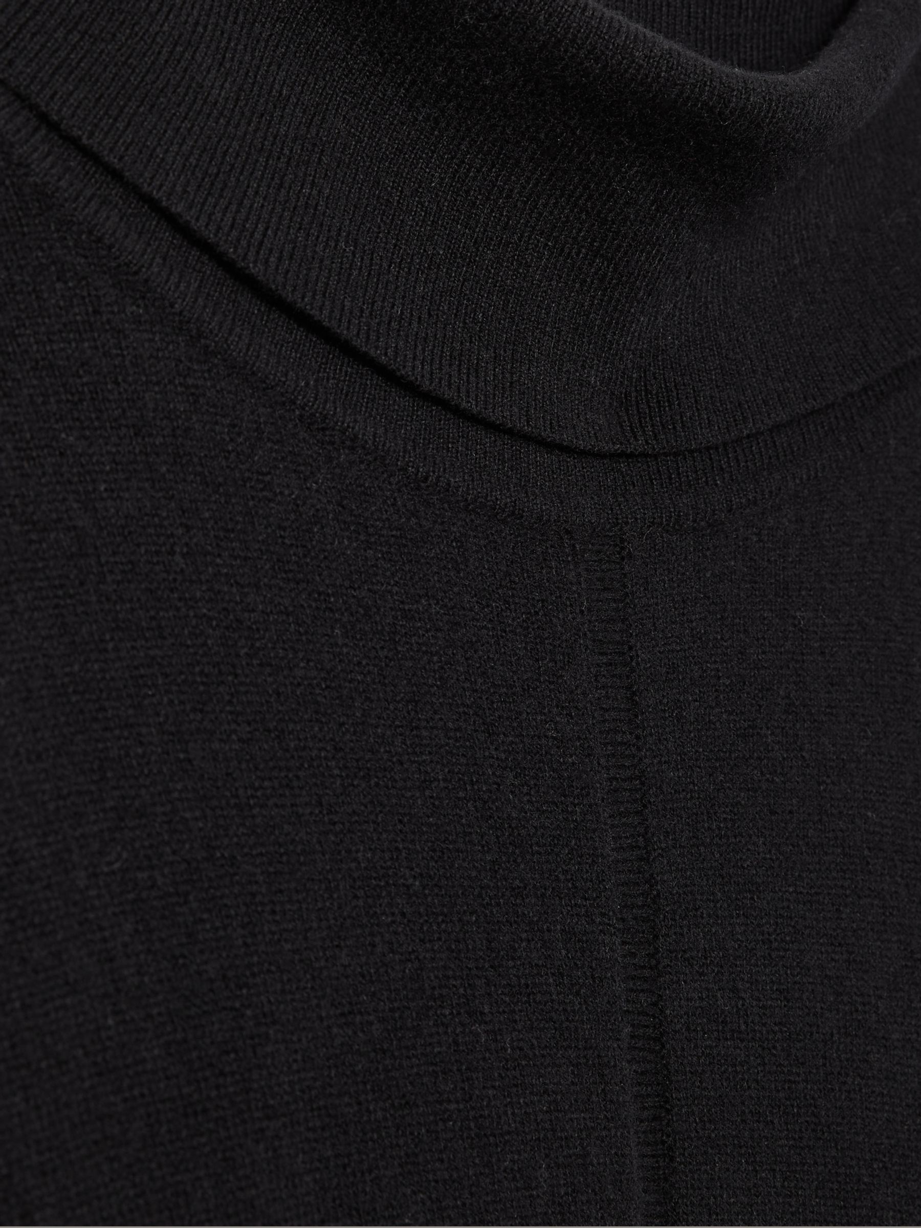 Roll-Neck Knitted Midi Dress With Cashmere in Black - Image 7 of 7