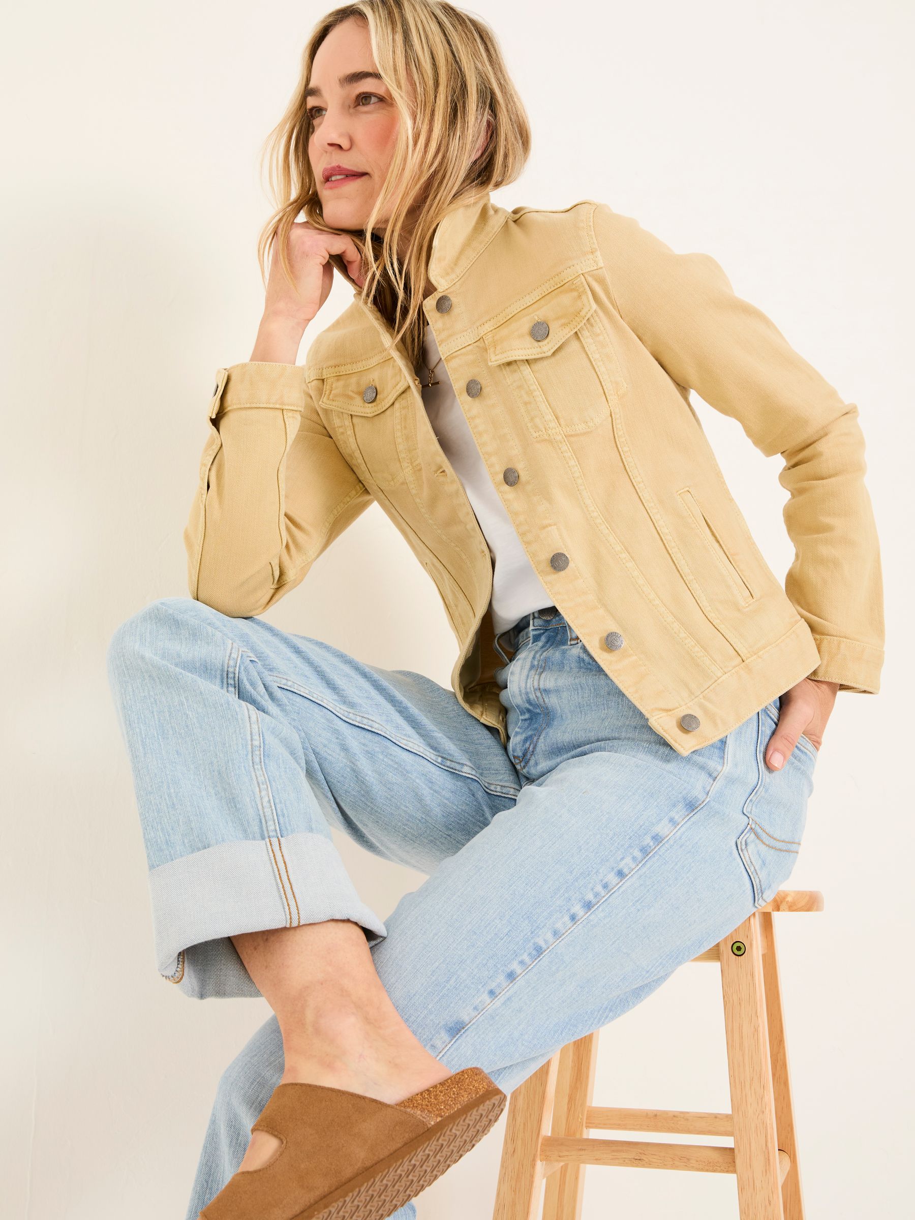 Tasha Dark Yellow Denim Jacket - Image 4 of 6