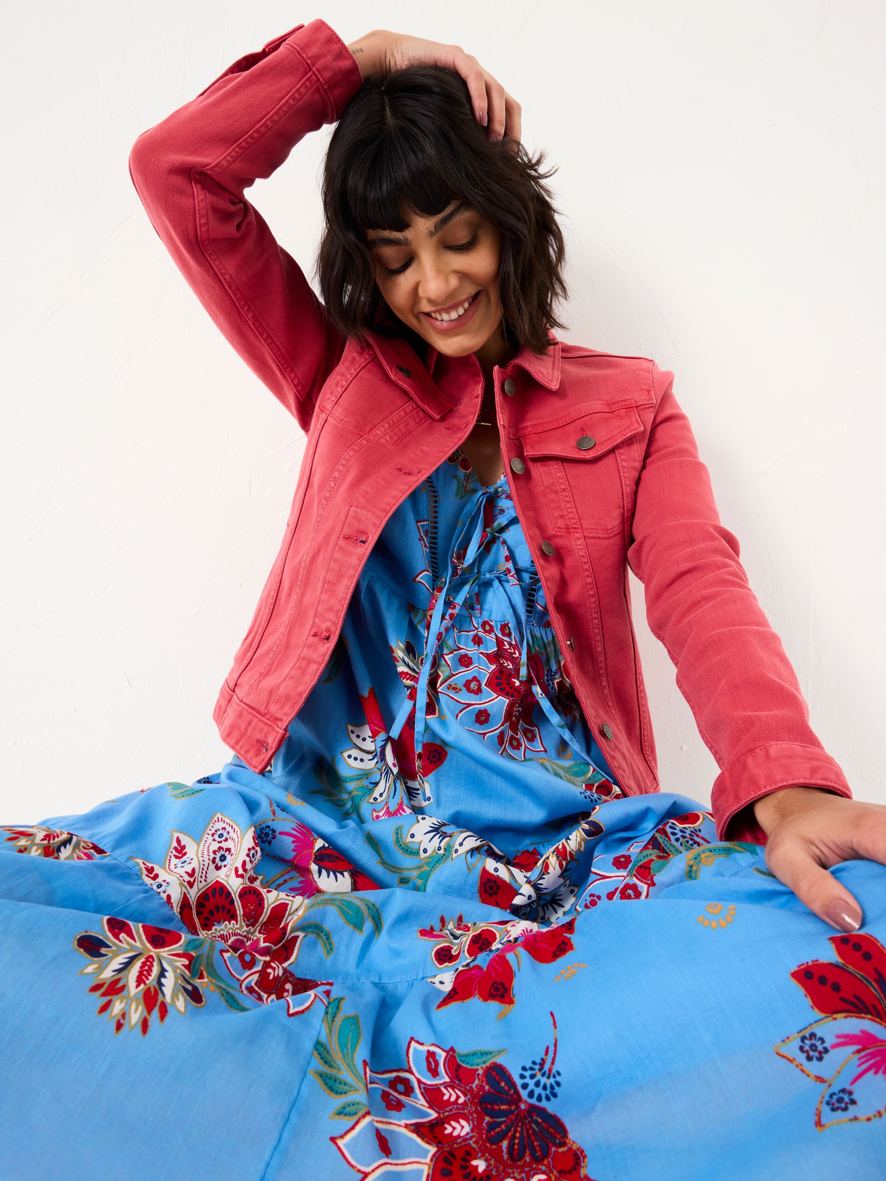 Tasha Vintage Red Denim Jacket - Image 4 of 6