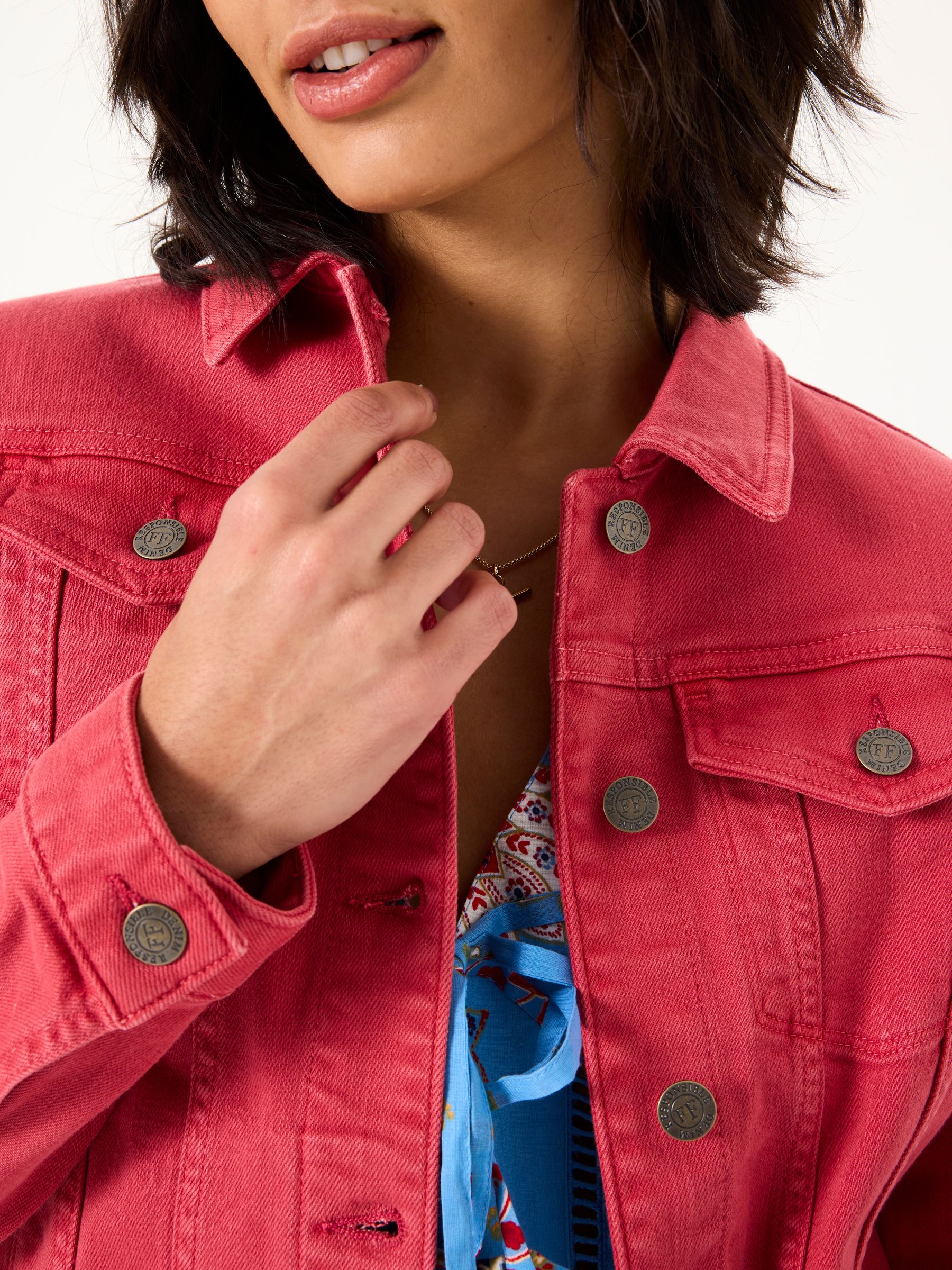 Tasha Vintage Red Denim Jacket | FatFace
