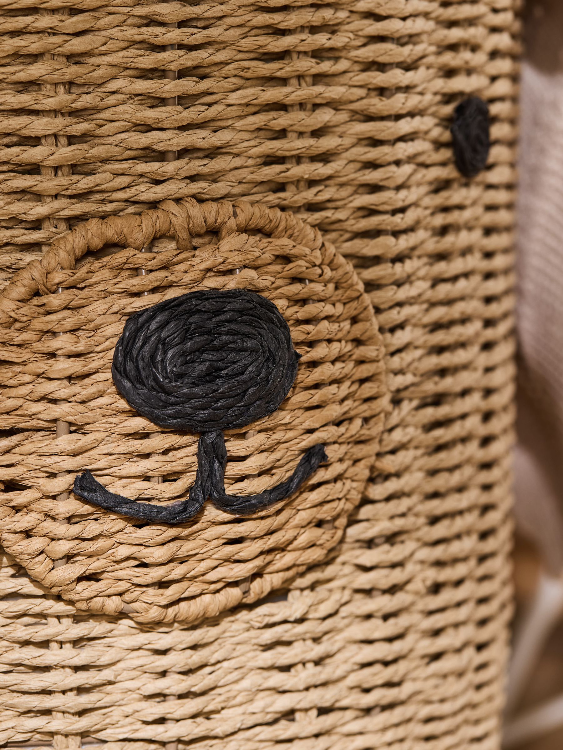 Natural Bear Woven Laundry Basket - Image 3 of 4