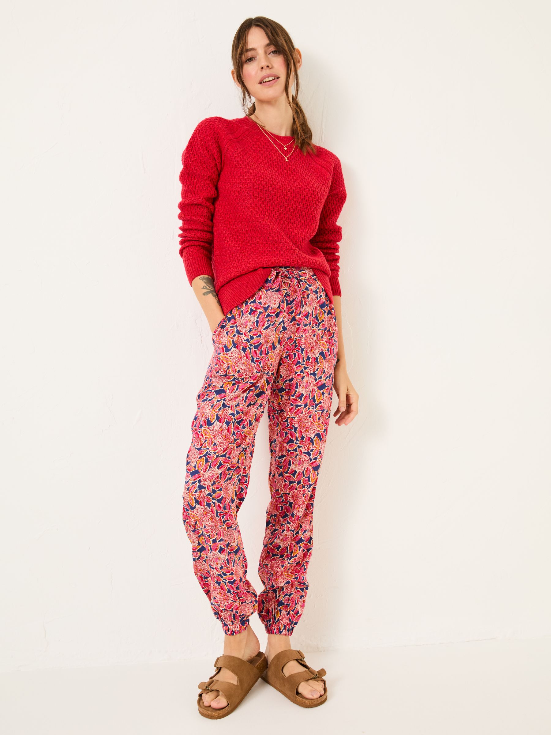 Lyme Pink Batik Floral Cuffed Jogger - Image 2 of 6