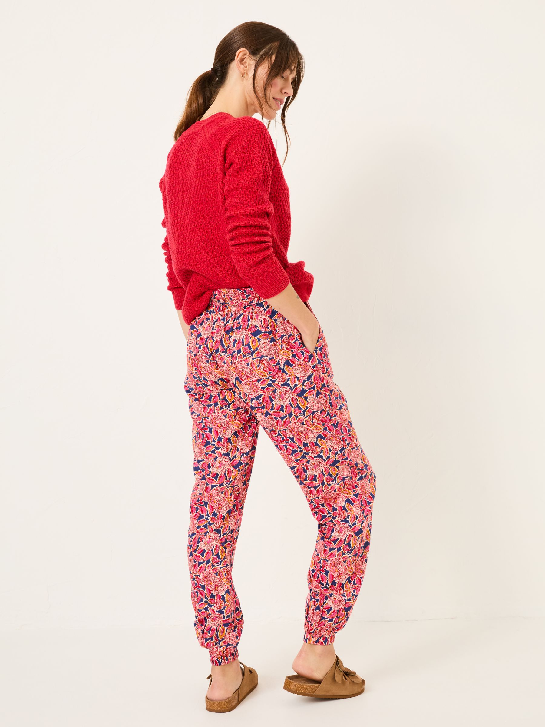 Lyme Pink Batik Floral Cuffed Jogger - Image 3 of 6