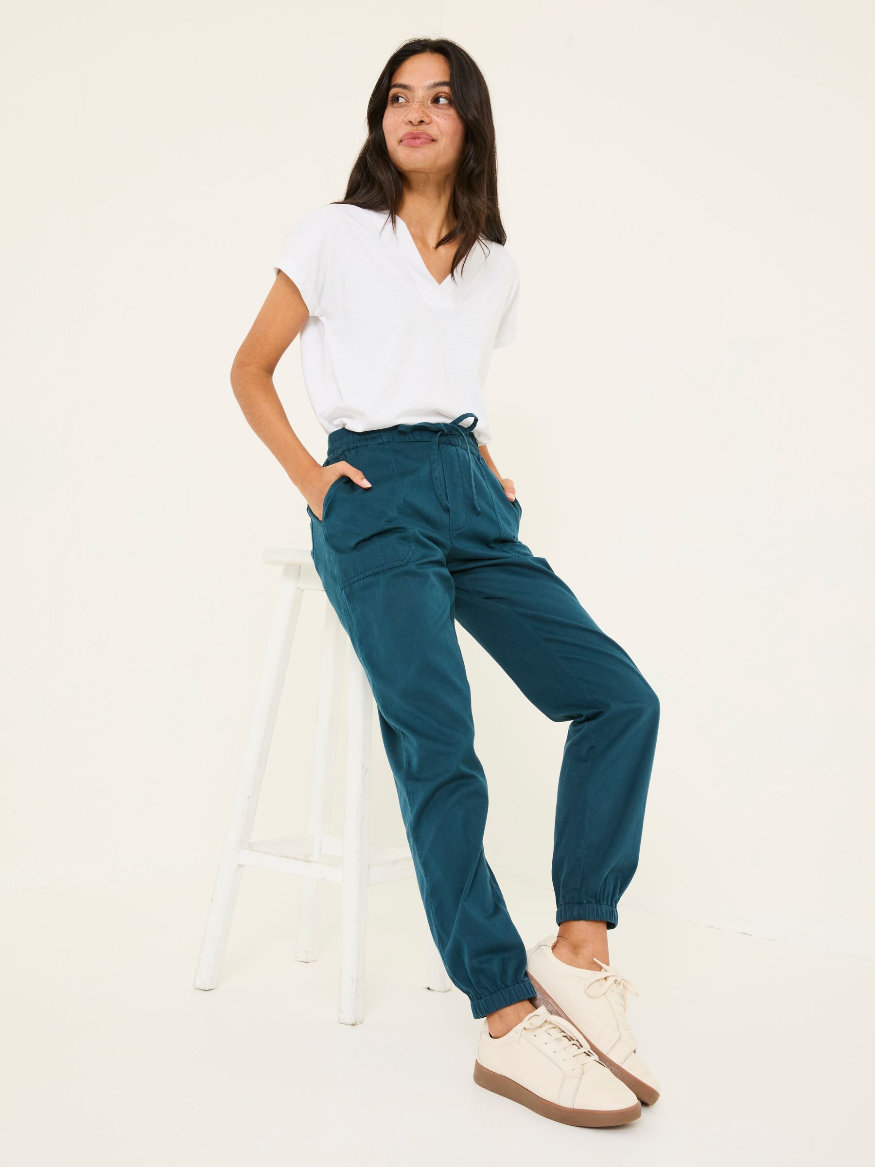Lyme Teal Blue Cuffed Joggers - Image 2 of 6