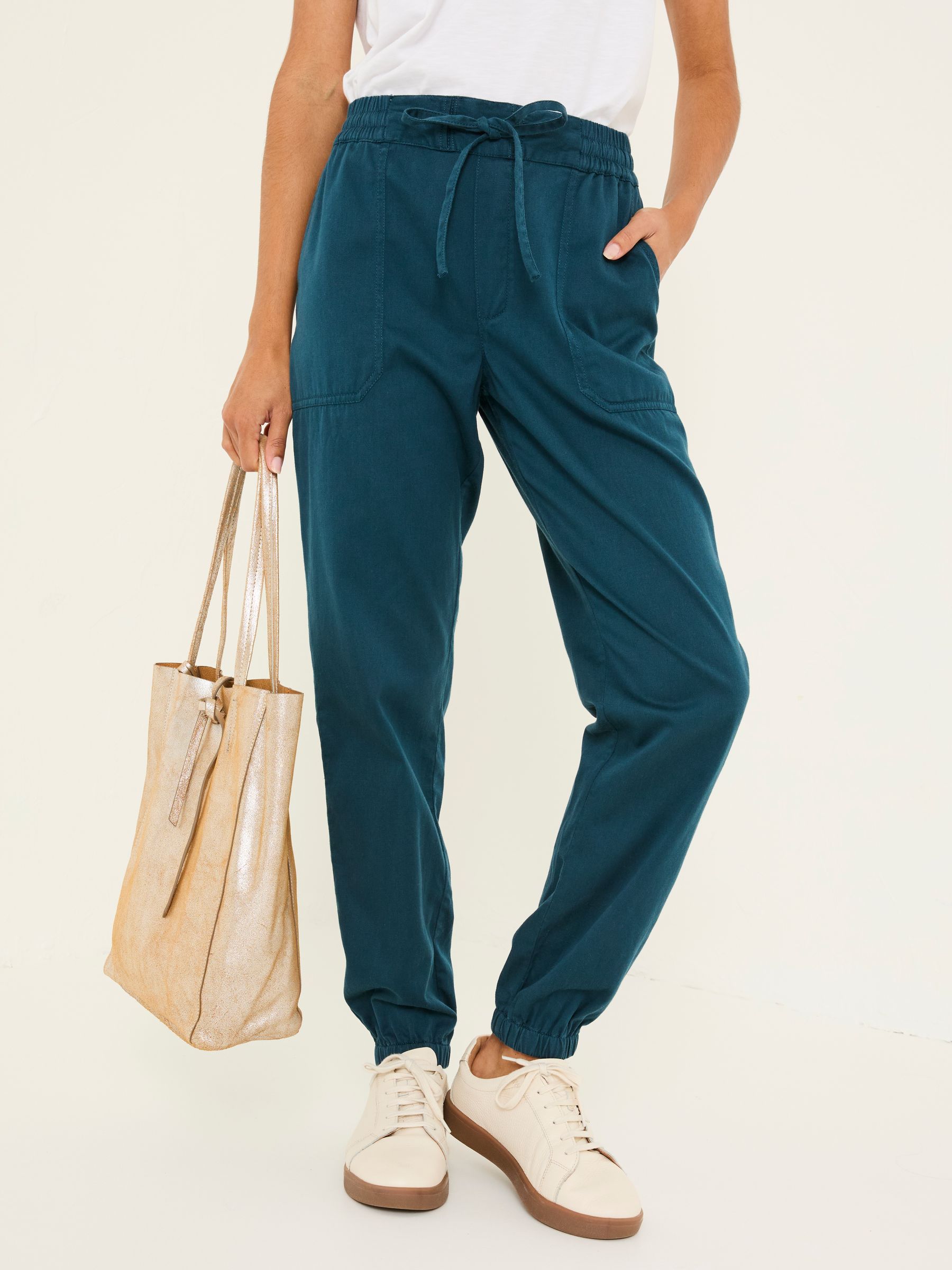 Lyme Teal Blue Cuffed Joggers - Image 3 of 6