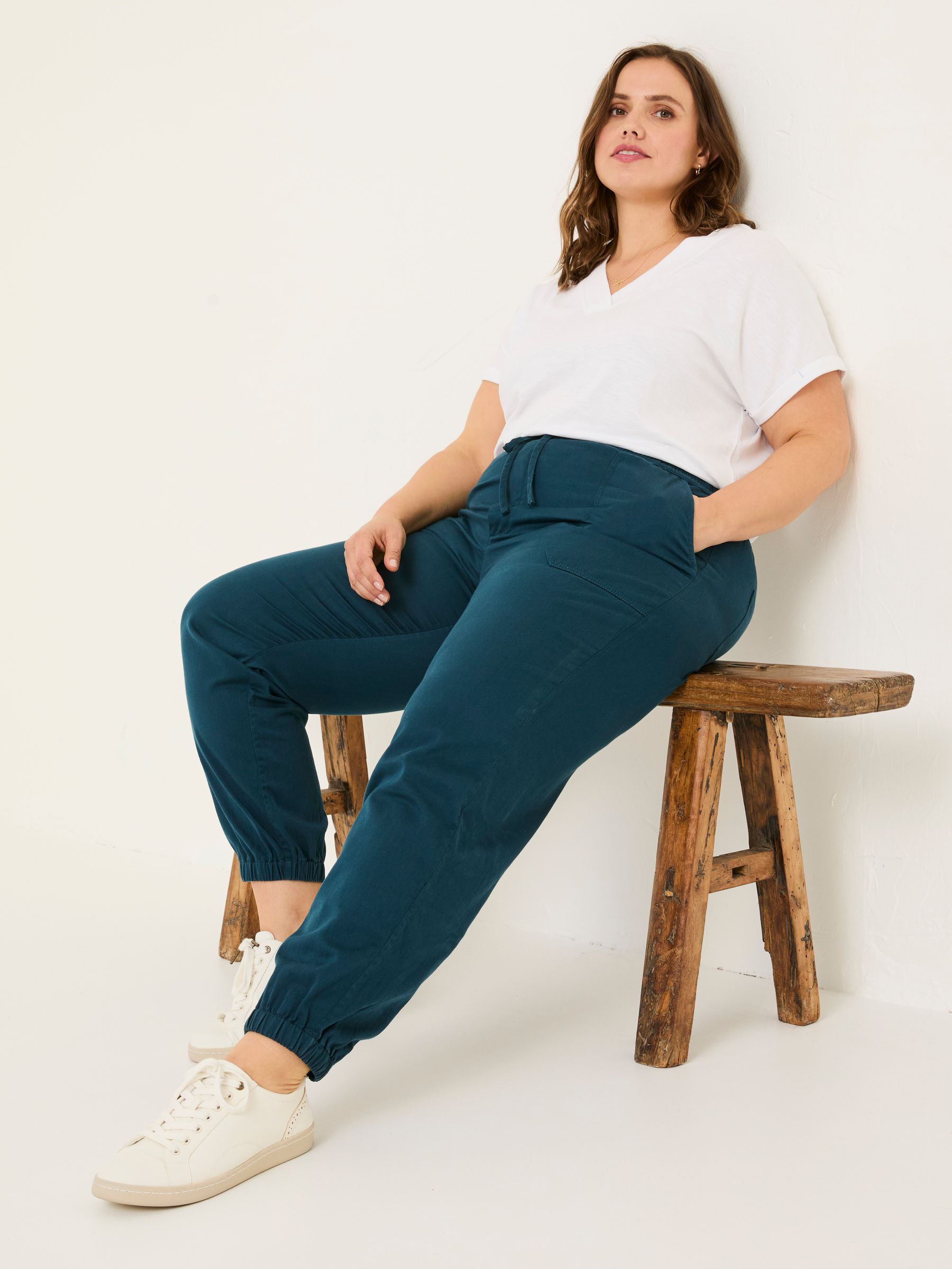 Lyme Teal Blue Cuffed Joggers - Image 6 of 6