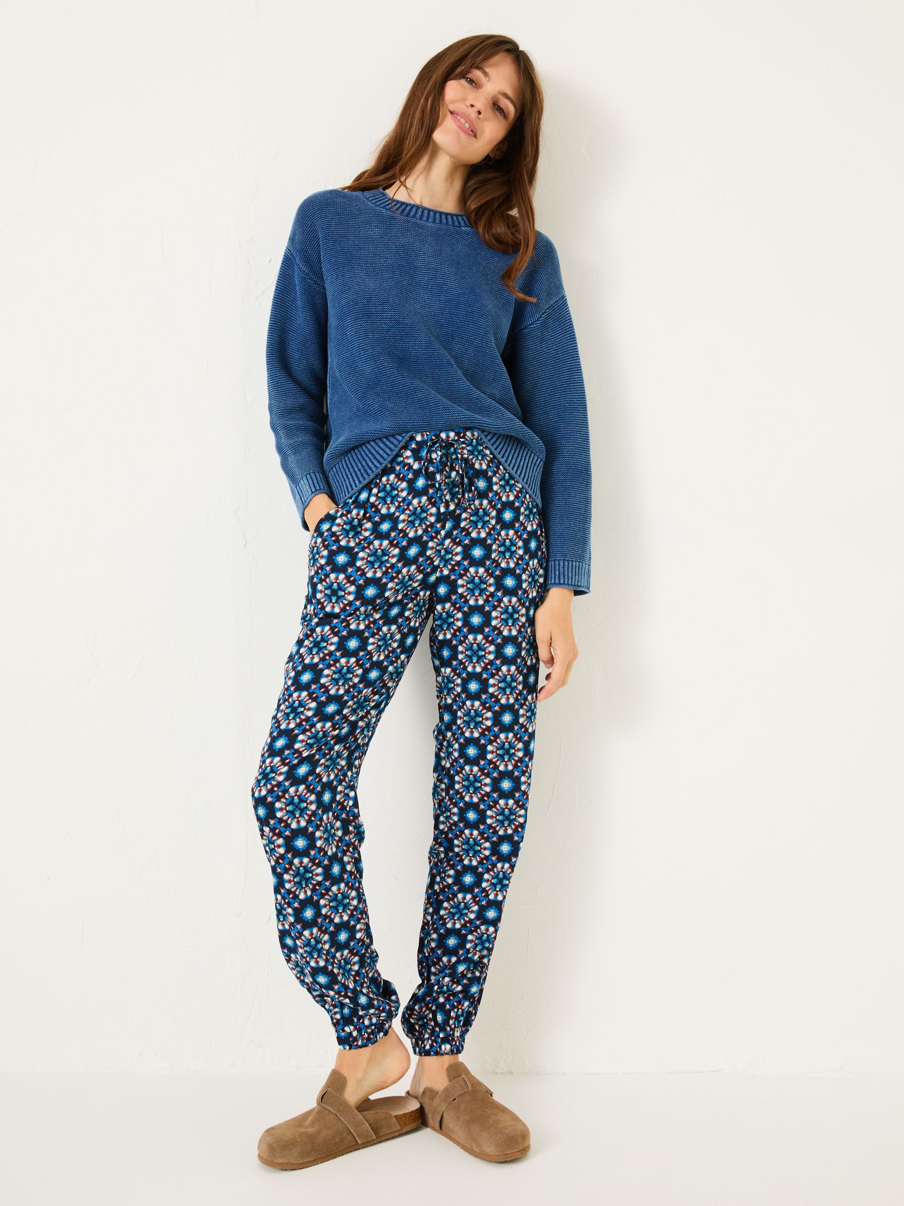 Lyme Blue Batik Geo Cuffed Jogger - Image 2 of 8
