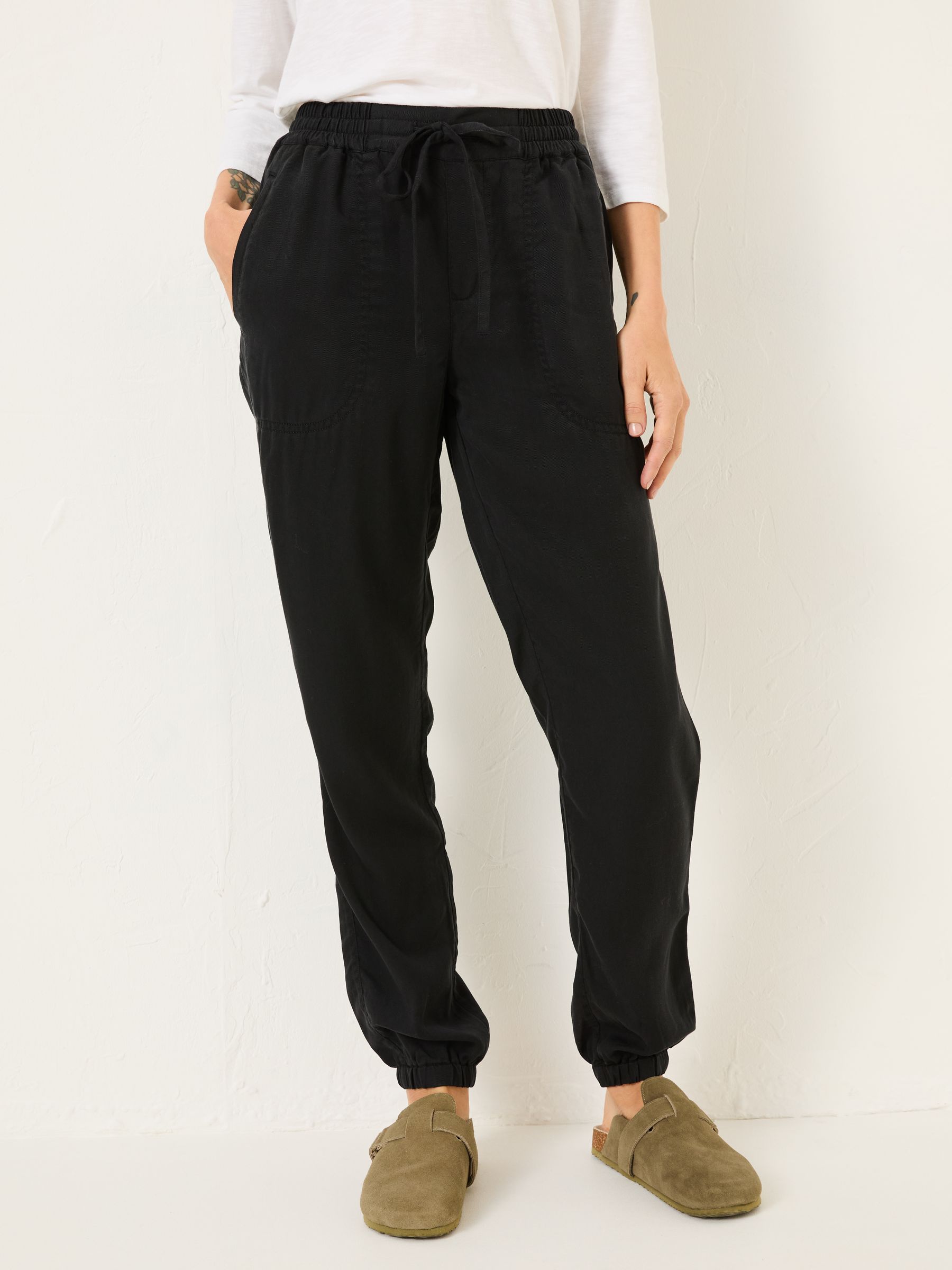 Lyme Black Cuffed Joggers - Image 1 of 10