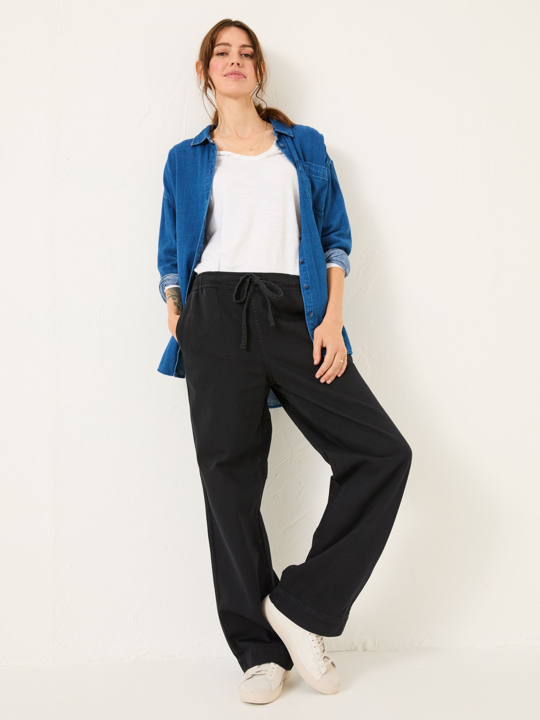 Ashby Charcoal Grey Wide Leg Trousers - Image 2 of 4