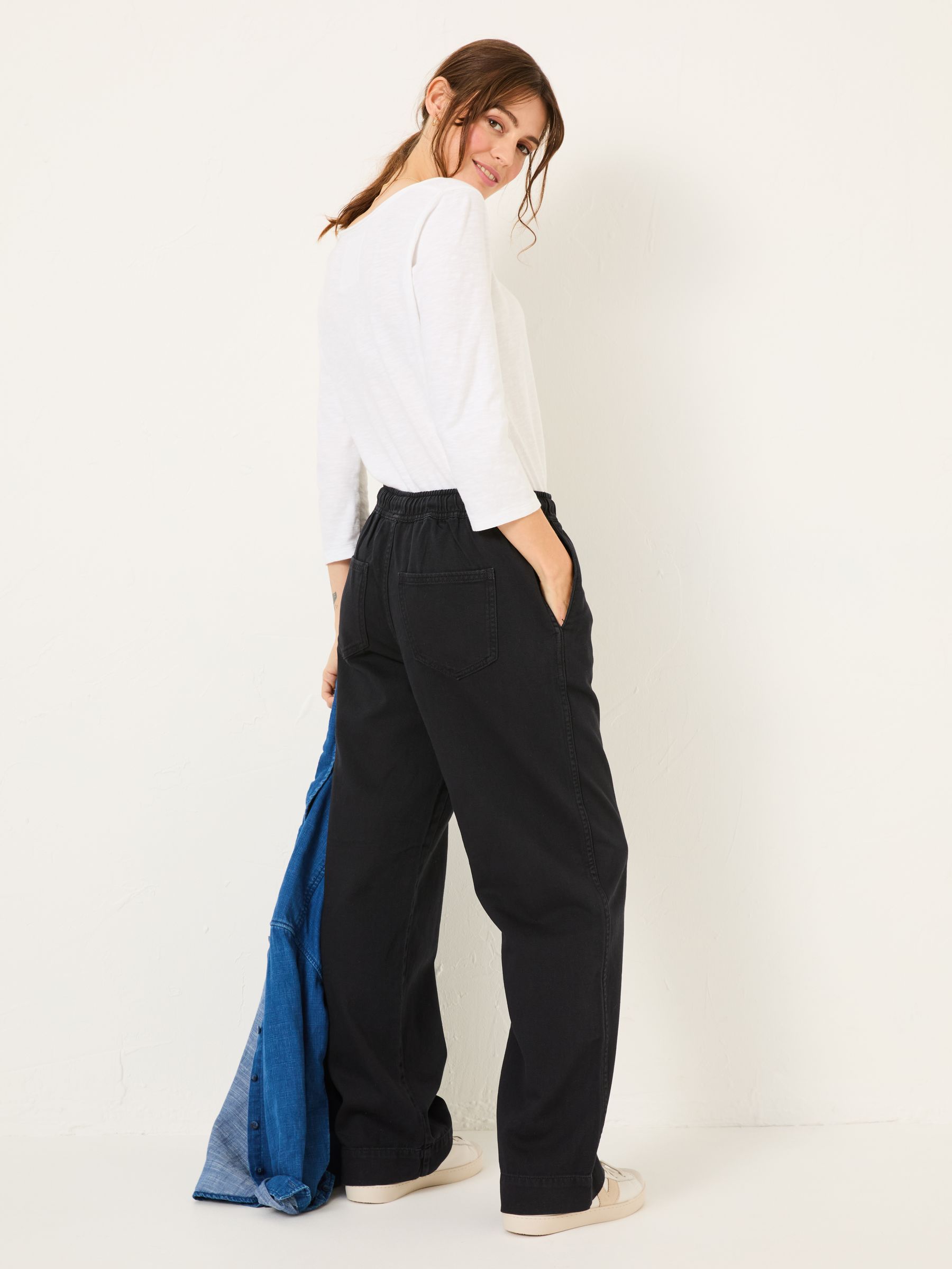 Ashby Charcoal Grey Wide Leg Trousers - Image 3 of 4