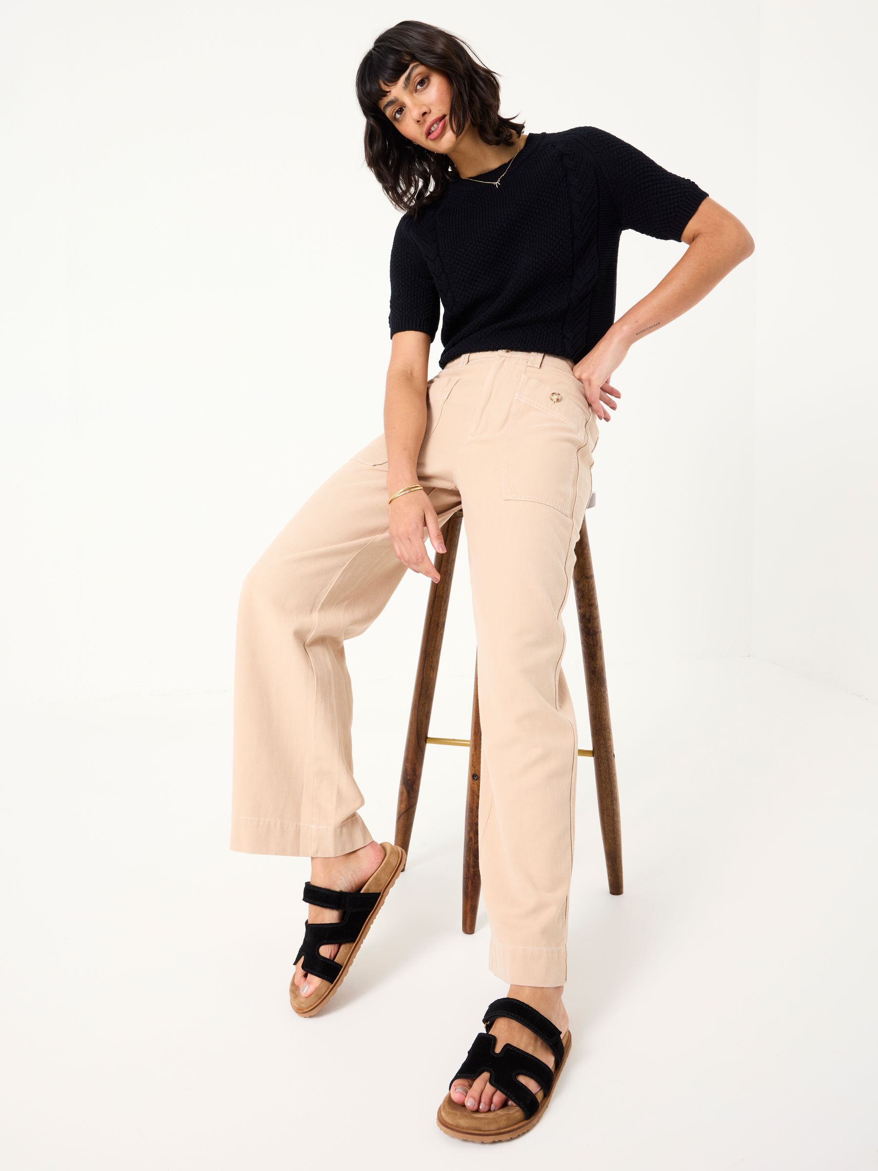 Eden Pale Pink Wide Leg Trousers - Image 3 of 6